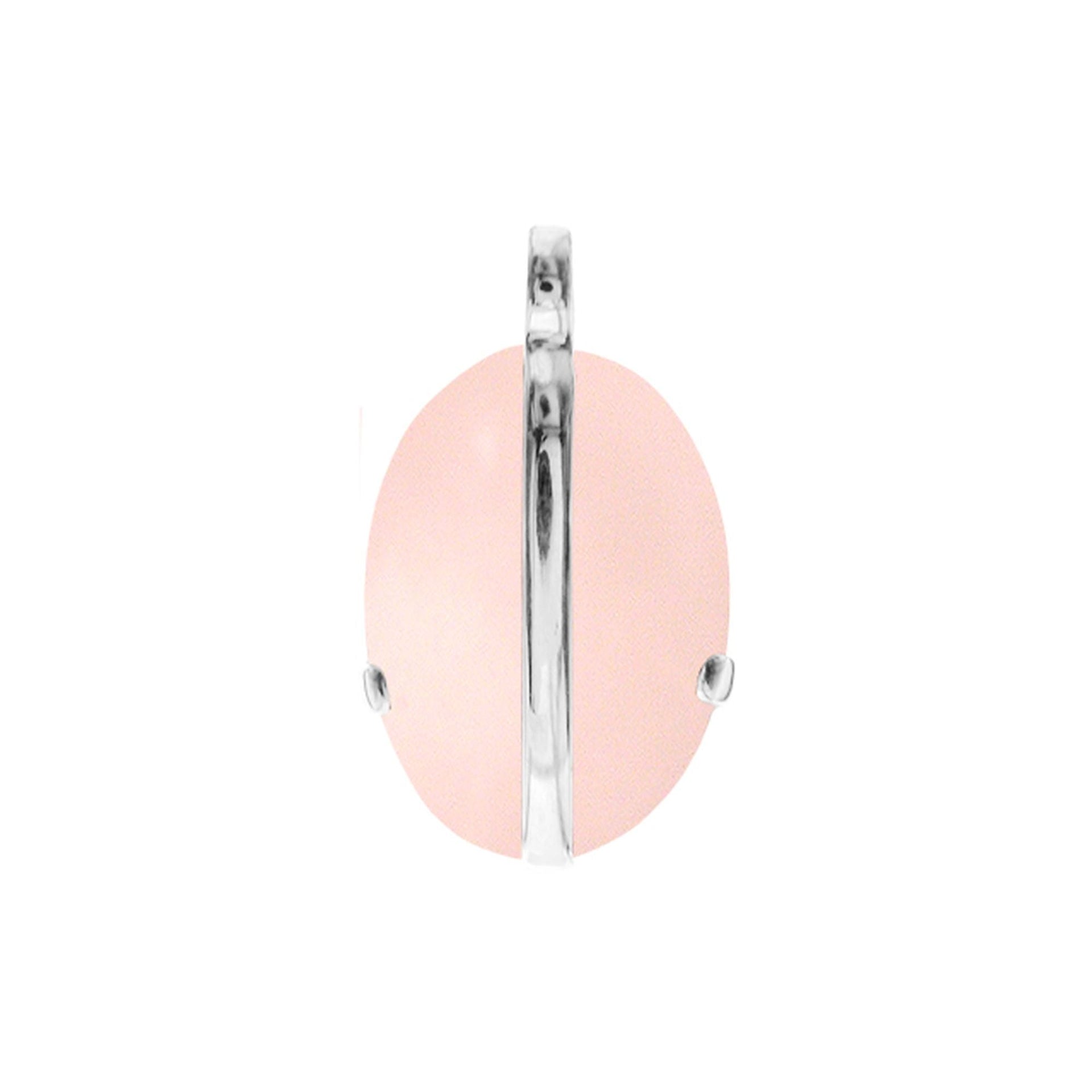 Oval large rose quartz with band pendant