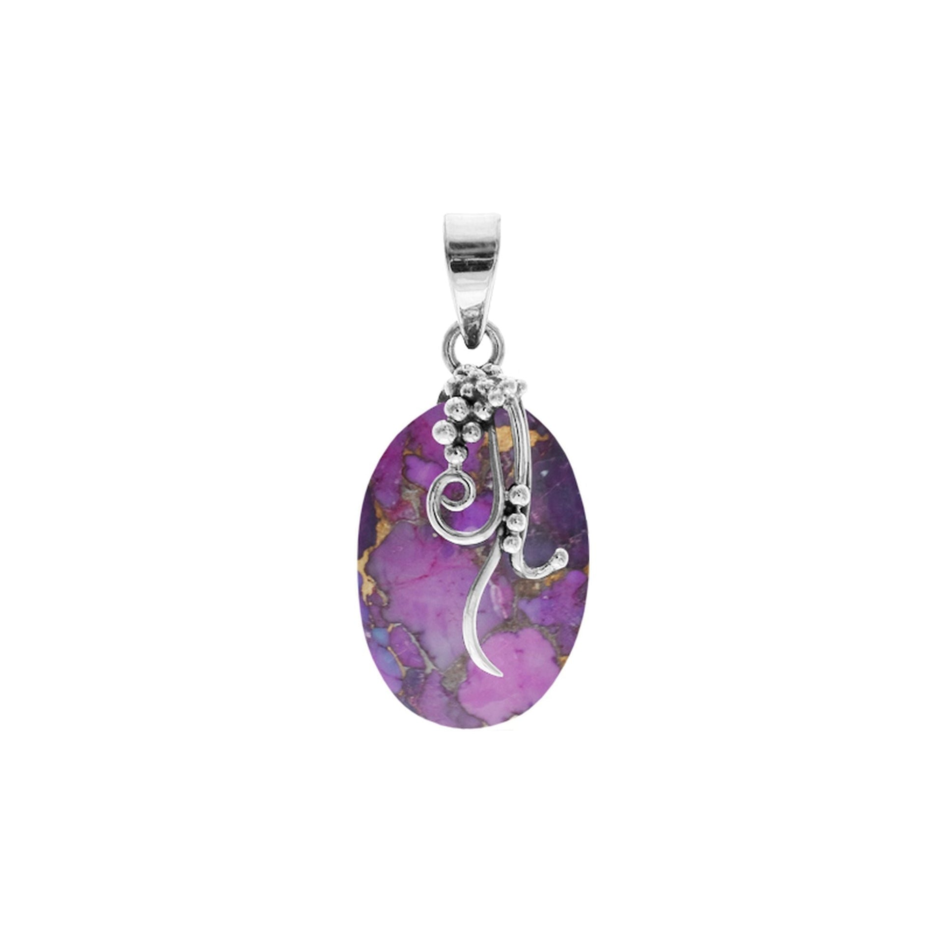Viola purple mohave with organic overlay pendant