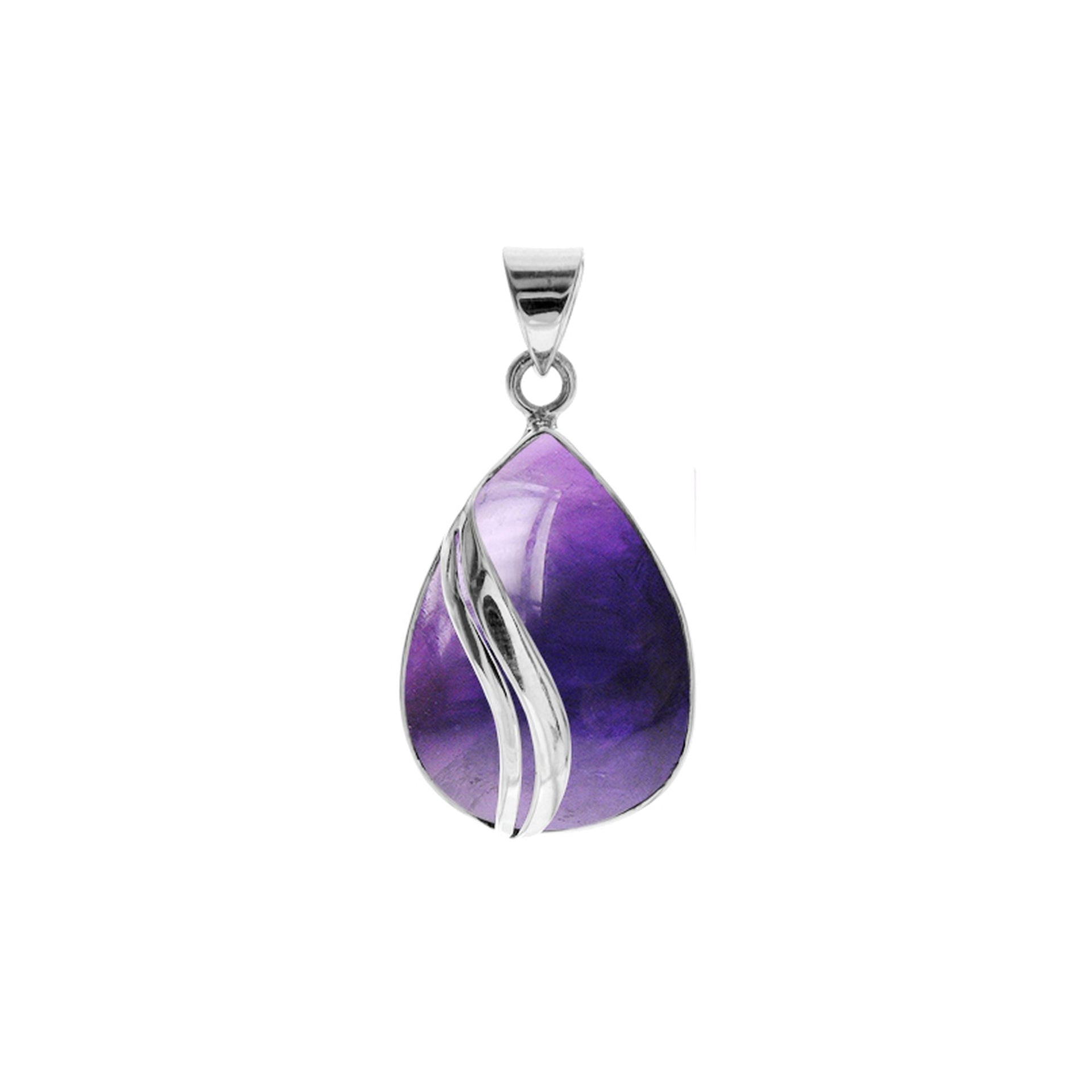 Amy amethyst pendant with two wave overlay