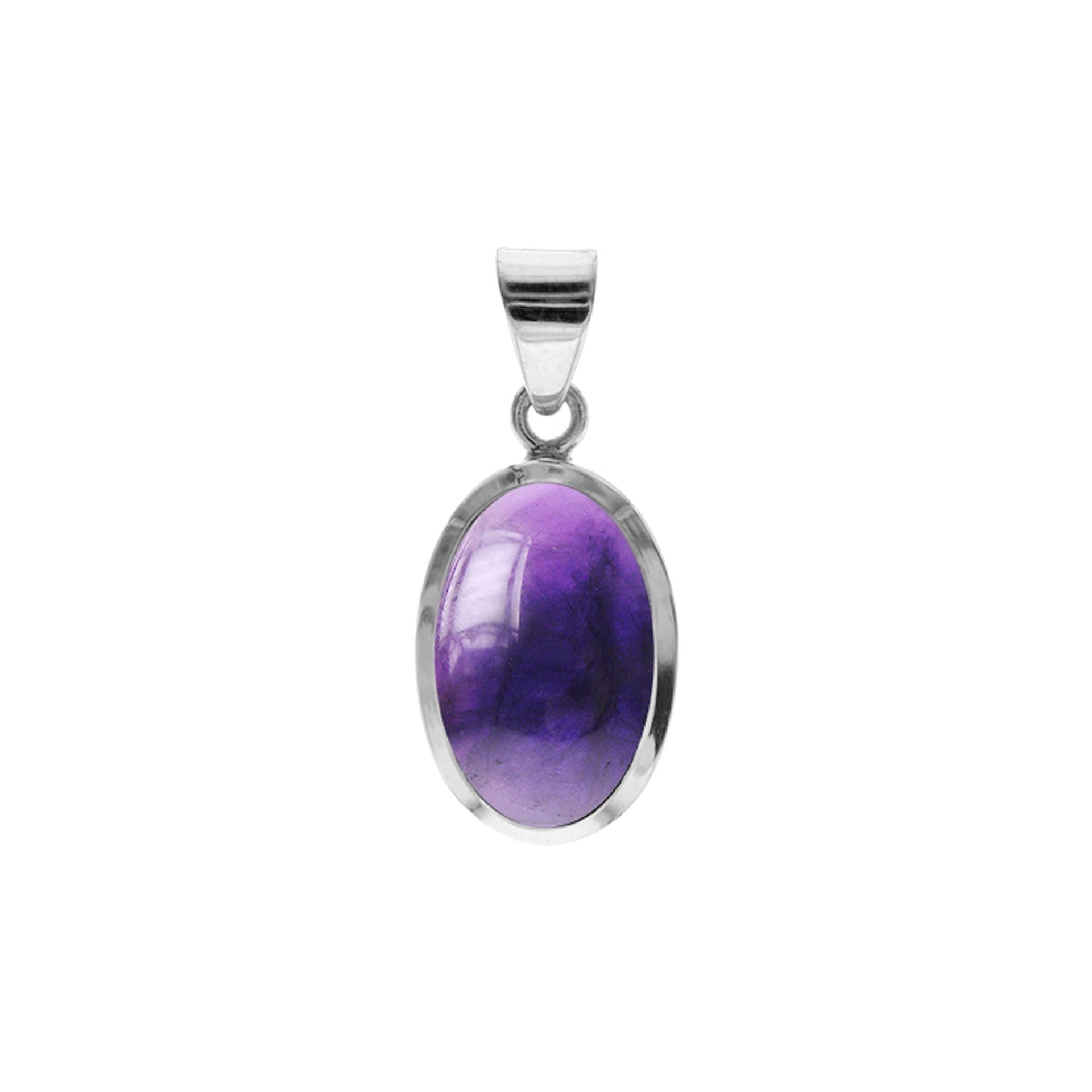 Samira simple oval amethyst pendant