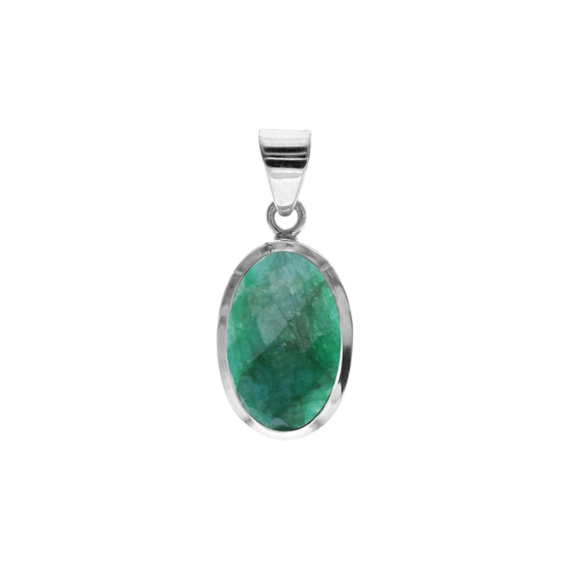 Samira 18x25mm simple oval emerald quartz pendant
