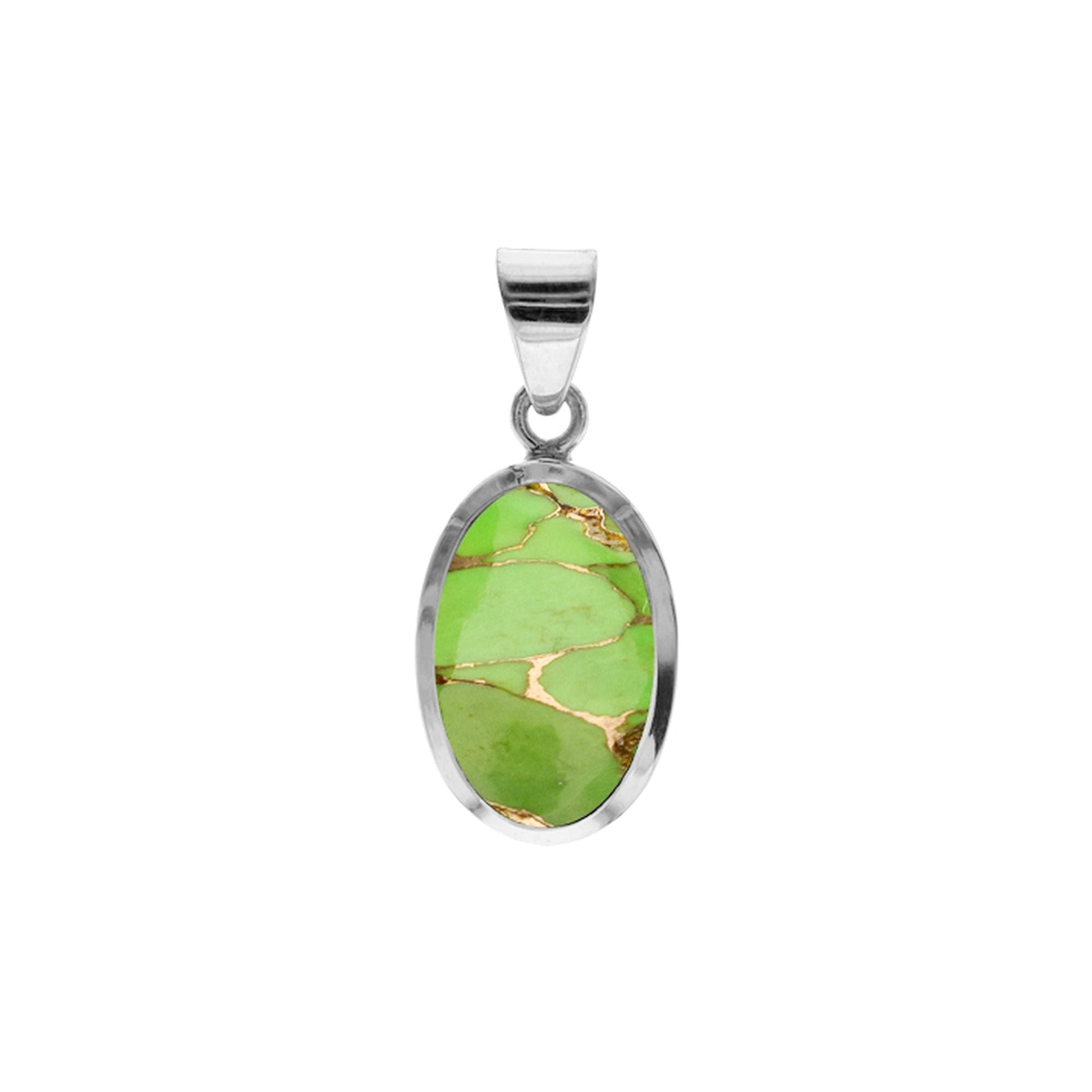 Samira simple oval green mohave pendant