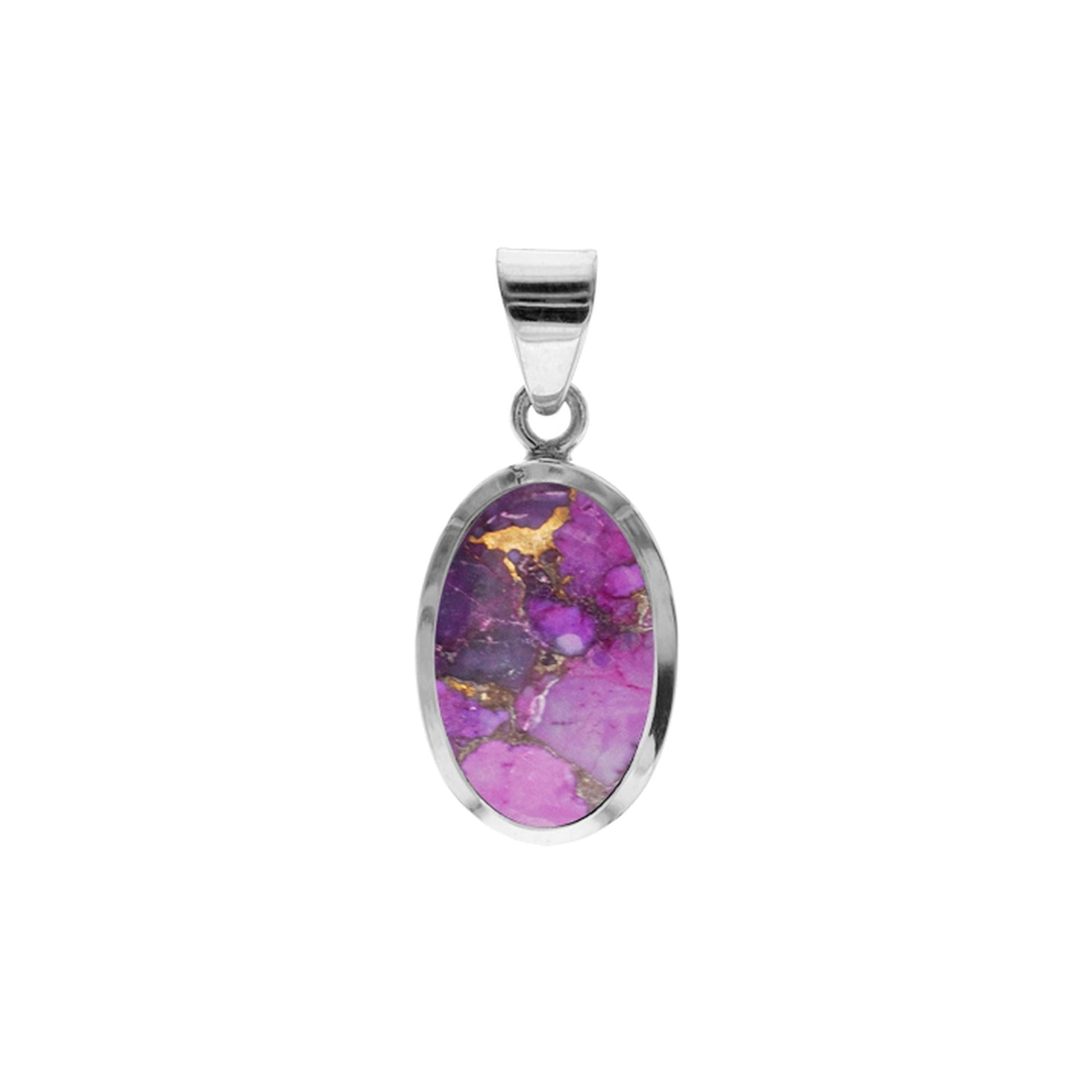 Samira 20x24mm simple oval purple mohave pendant