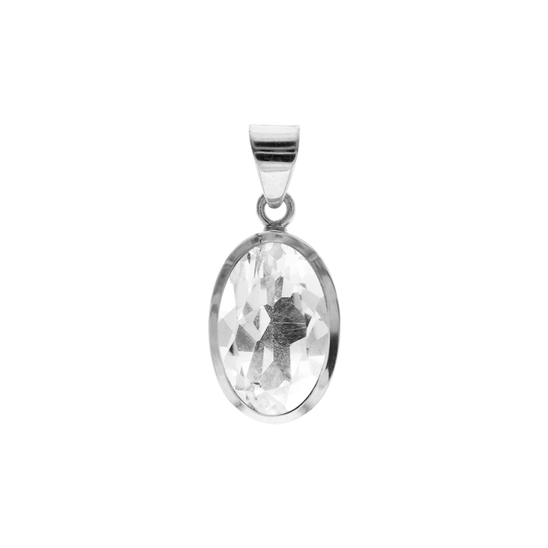 Samira simple 13x25mm oval quartz pendant