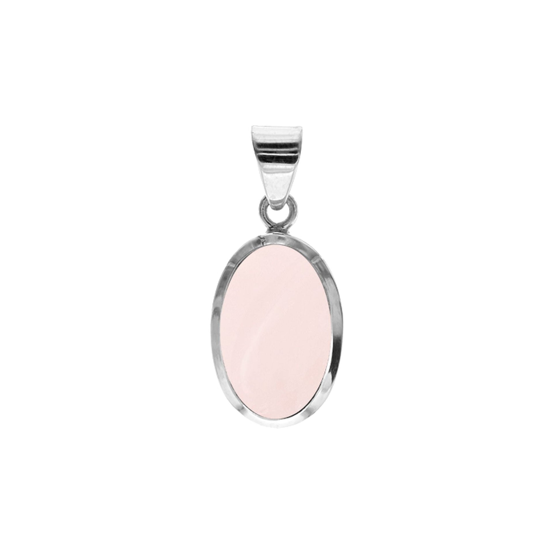 Samira simple oval rose quartz pendant