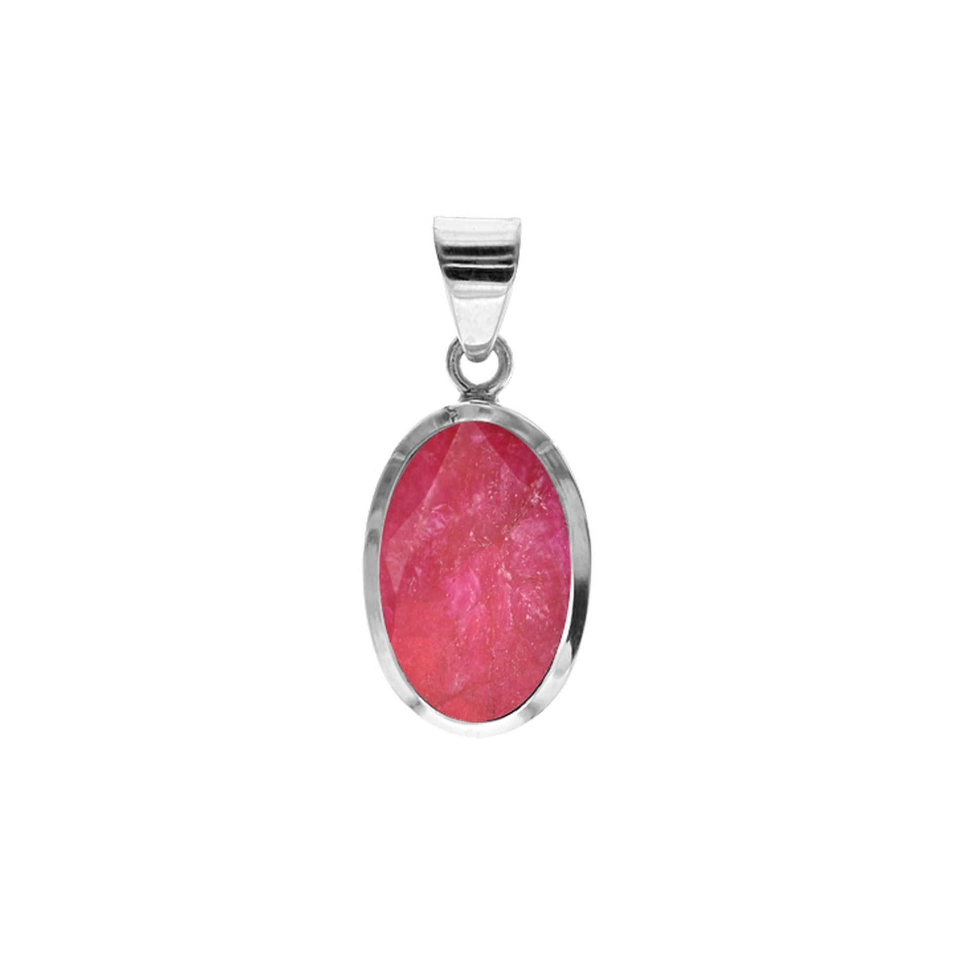 Samira simple oval ruby quartz pendant