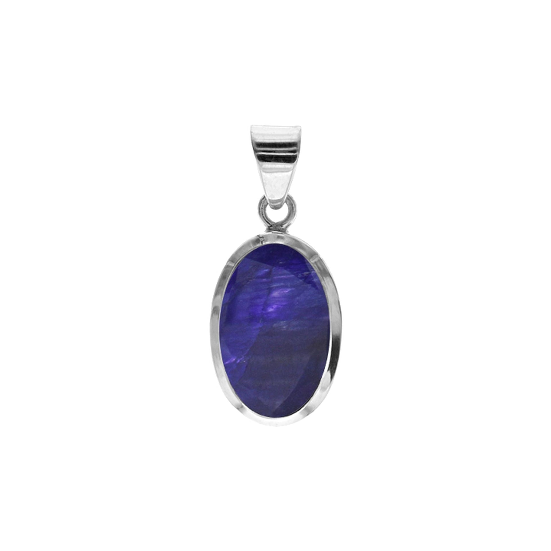 Samira simple oval sapphire quartz pendant