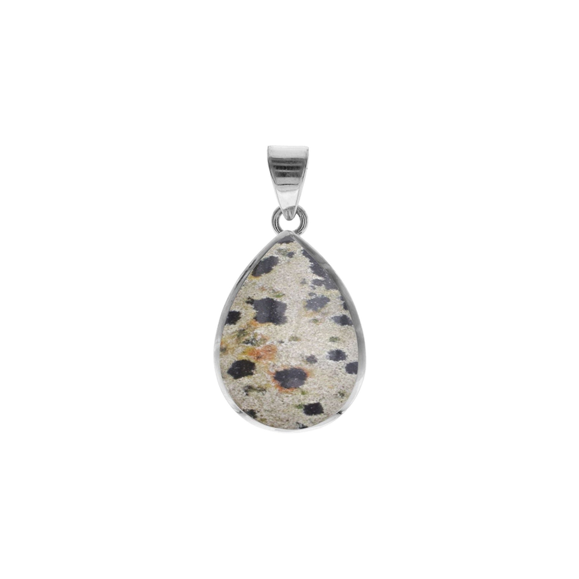 Samira simple dalmatian jasper teardrop pendant