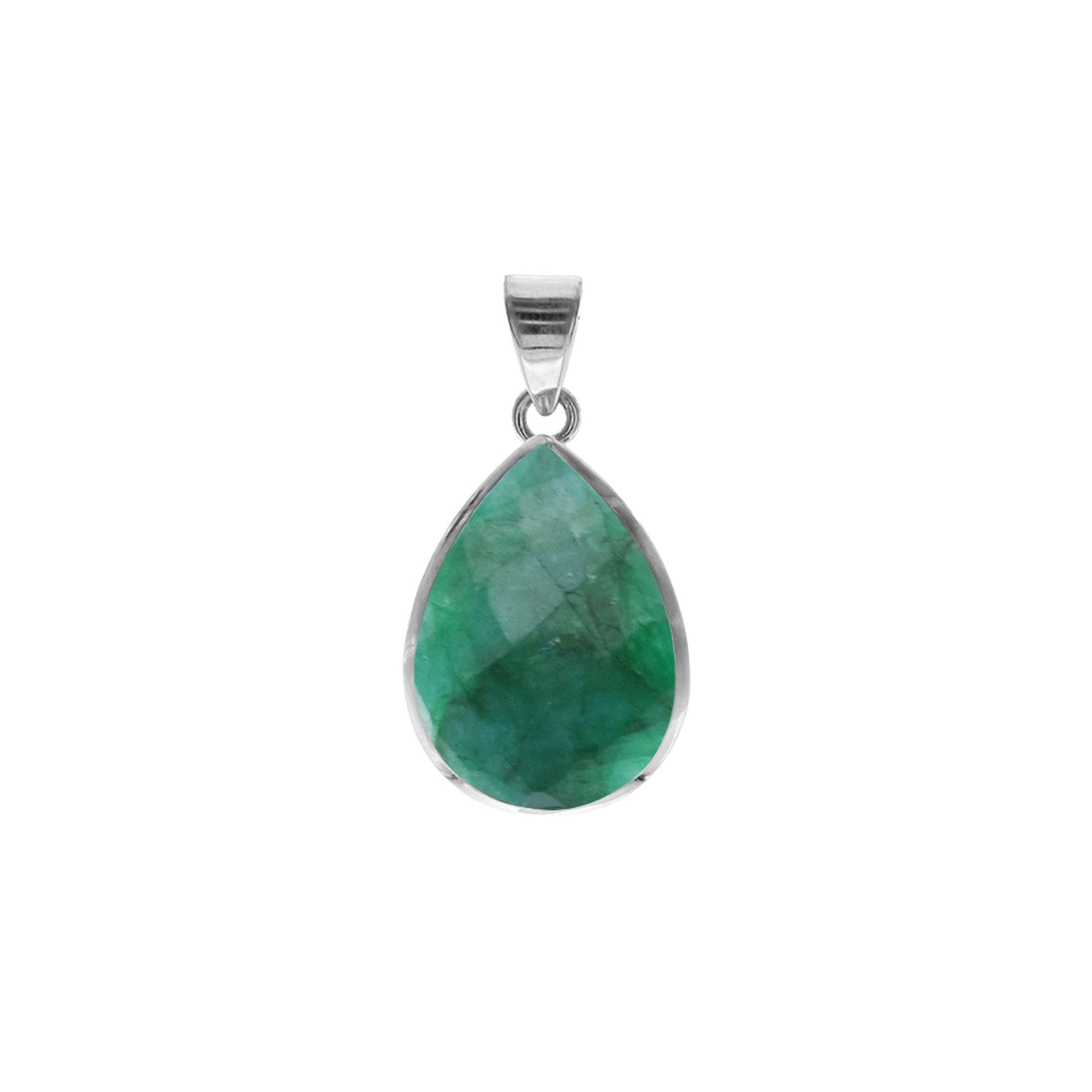 Samira simple emerald quartz teardrop pendant