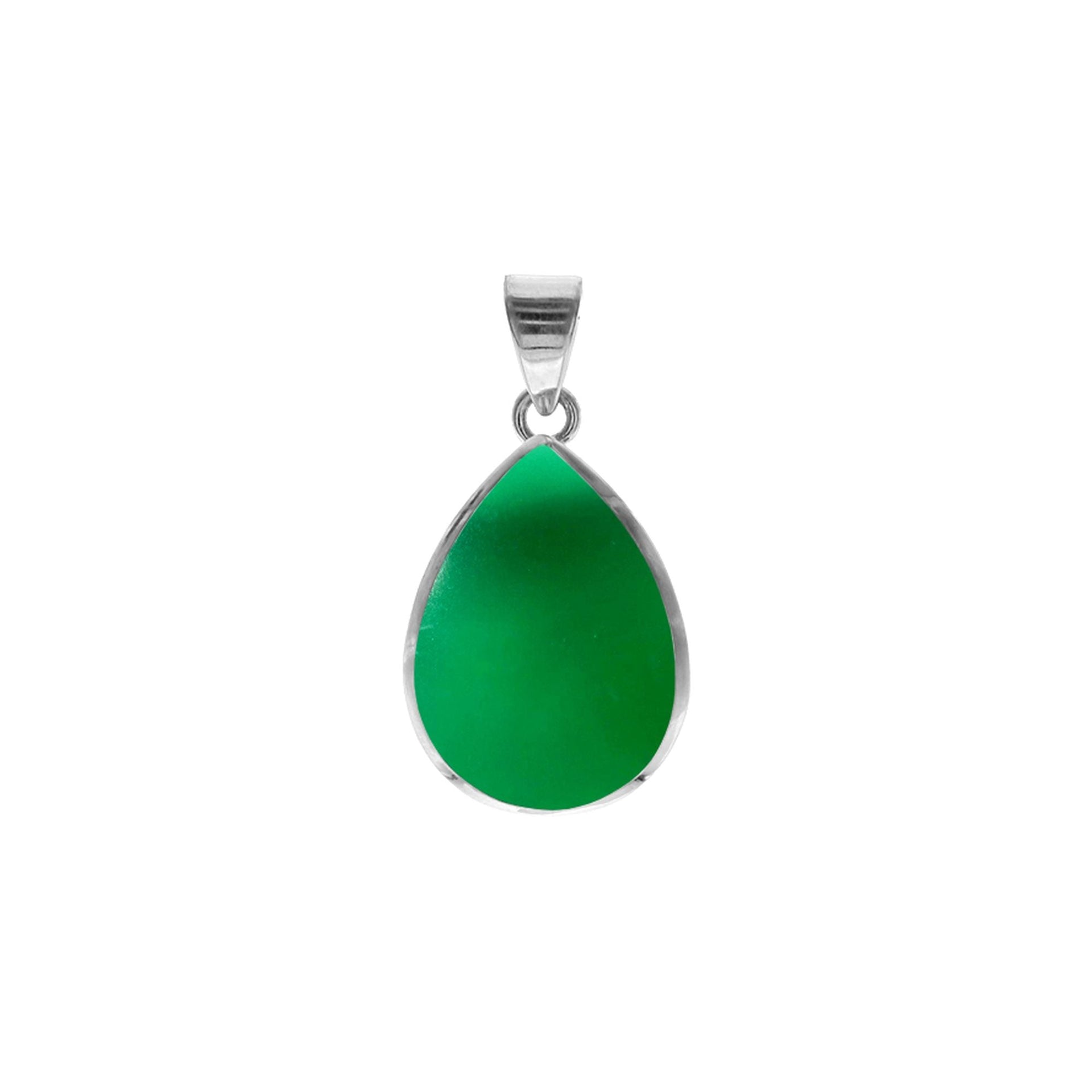 Samira simple green agate teardrop pendant
