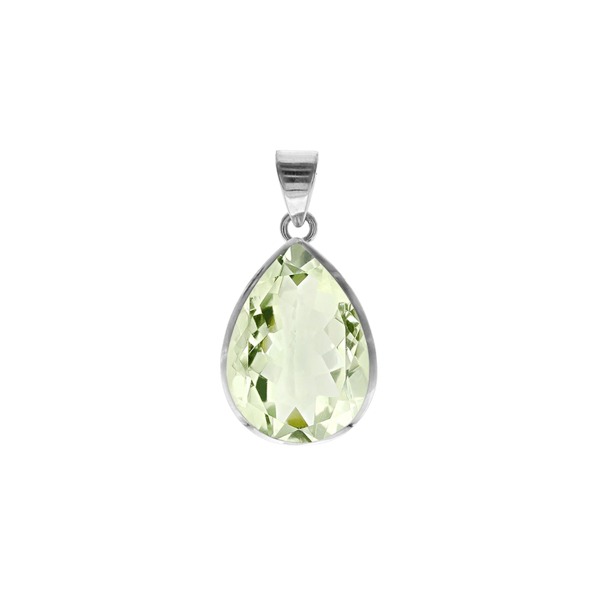 Samira simple large green amethyst teardrop pendant
