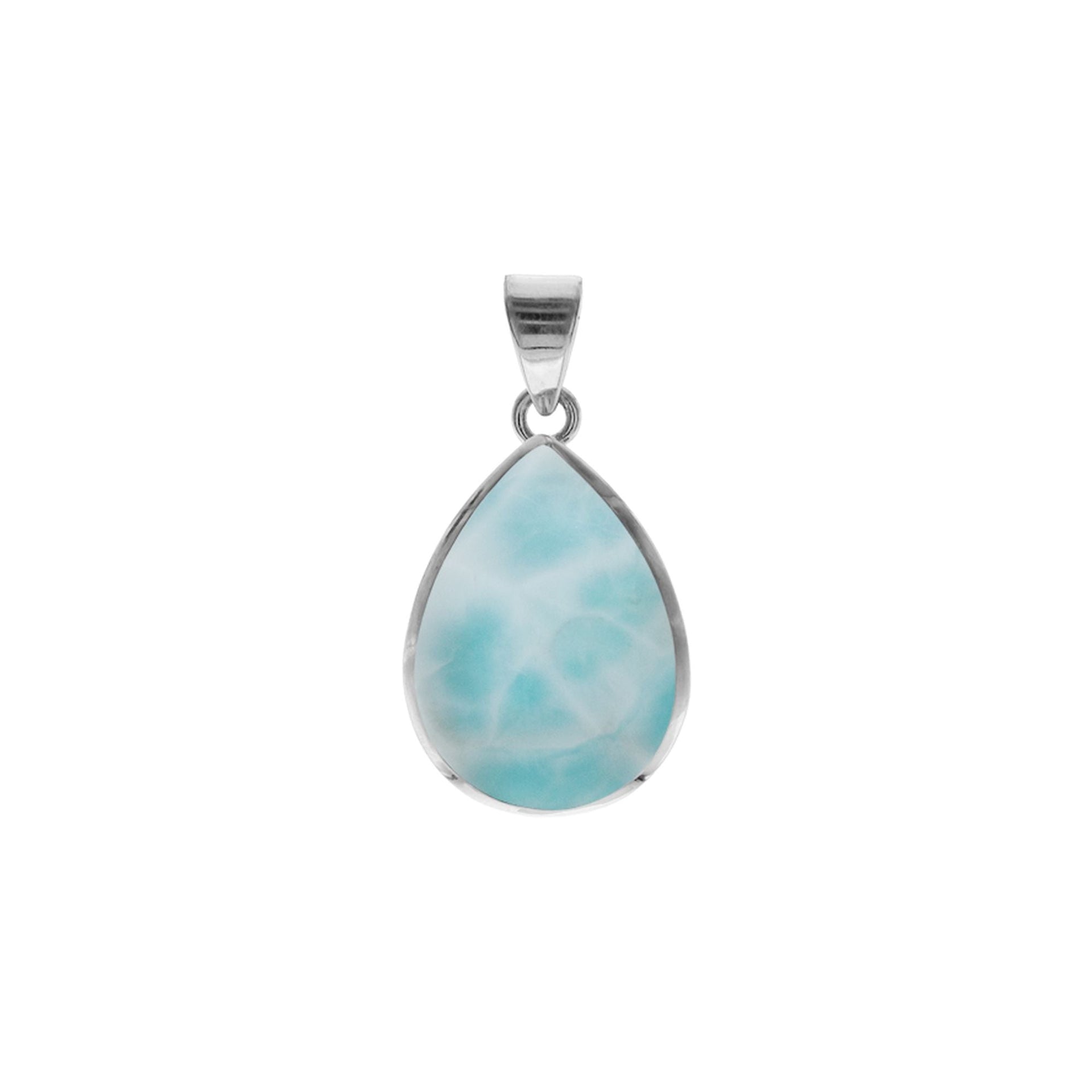Samira simple larimar teardrop pendant