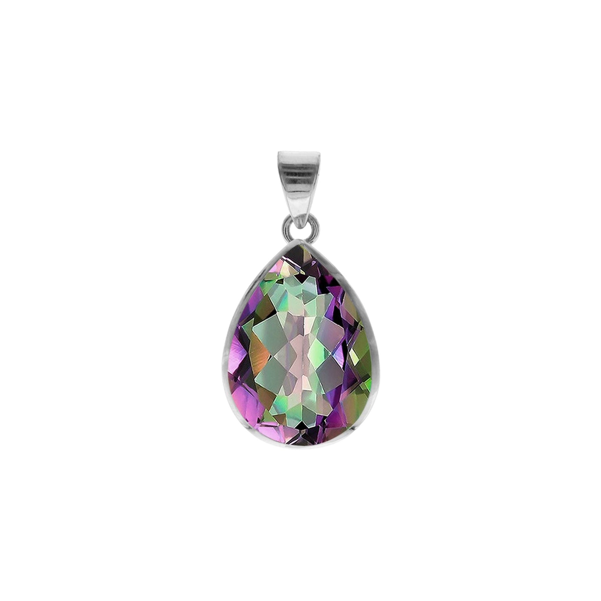 Samira simple mystic topaz teardrop pendant