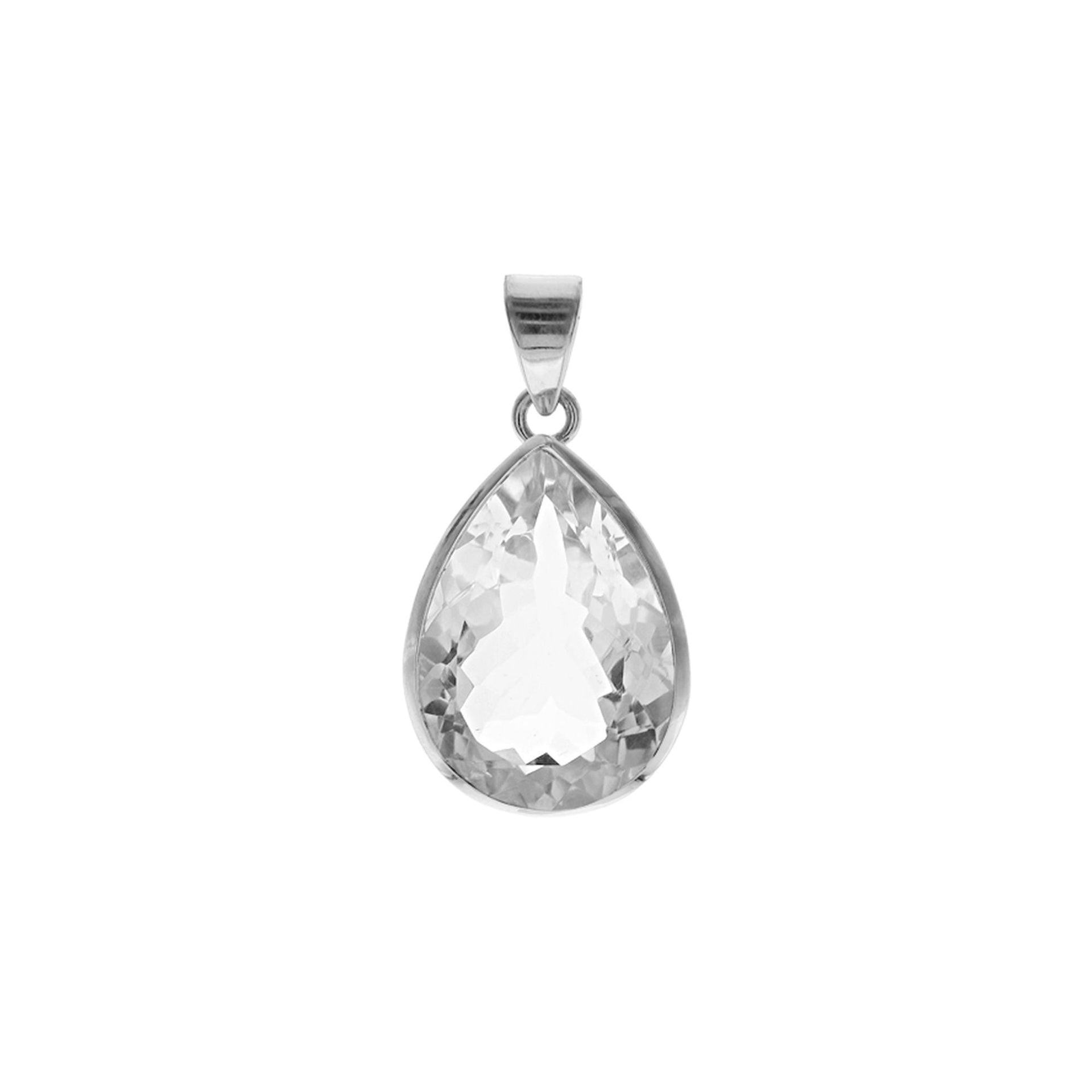 Samira simple quartz teardrop pendant