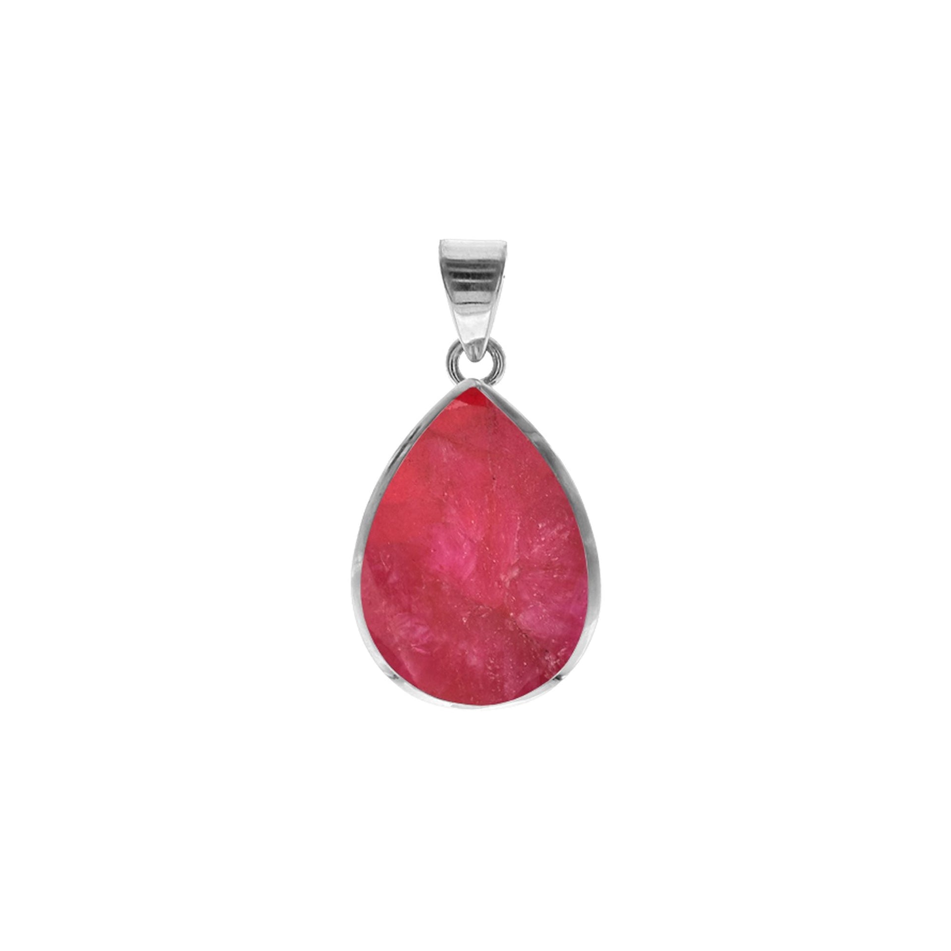 Samira simple ruby quartz teardrop pendant