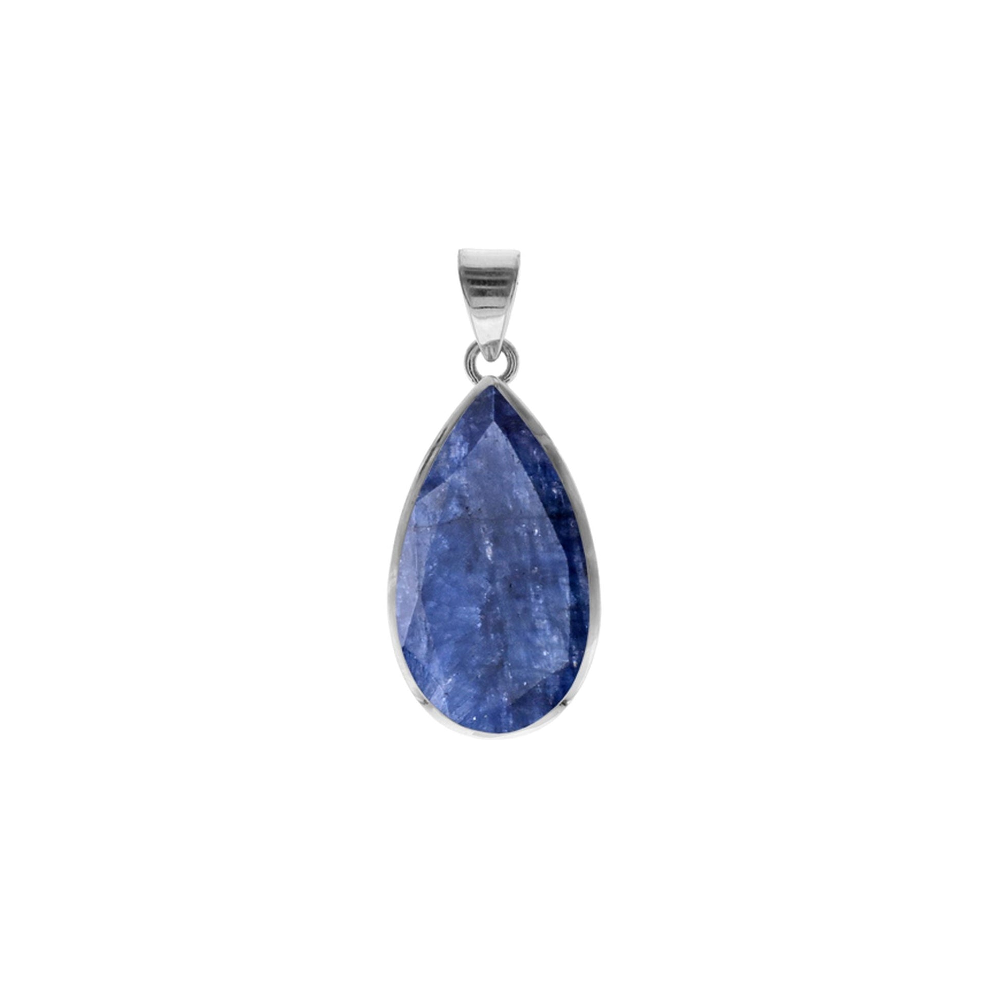 Samira simple sapphire quartz small teardrop pendant