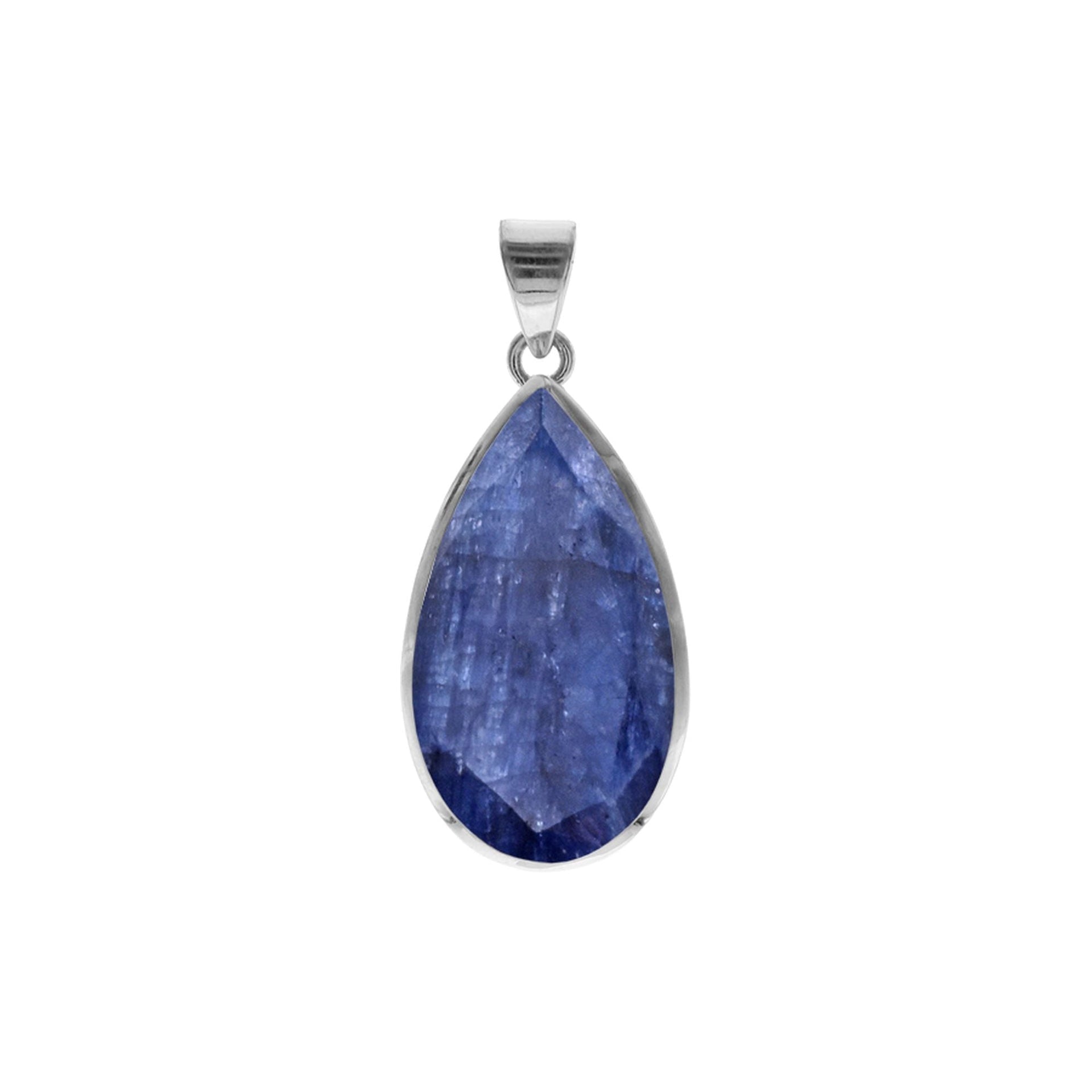 Samira simple sapphire quartz large teardrop pendant