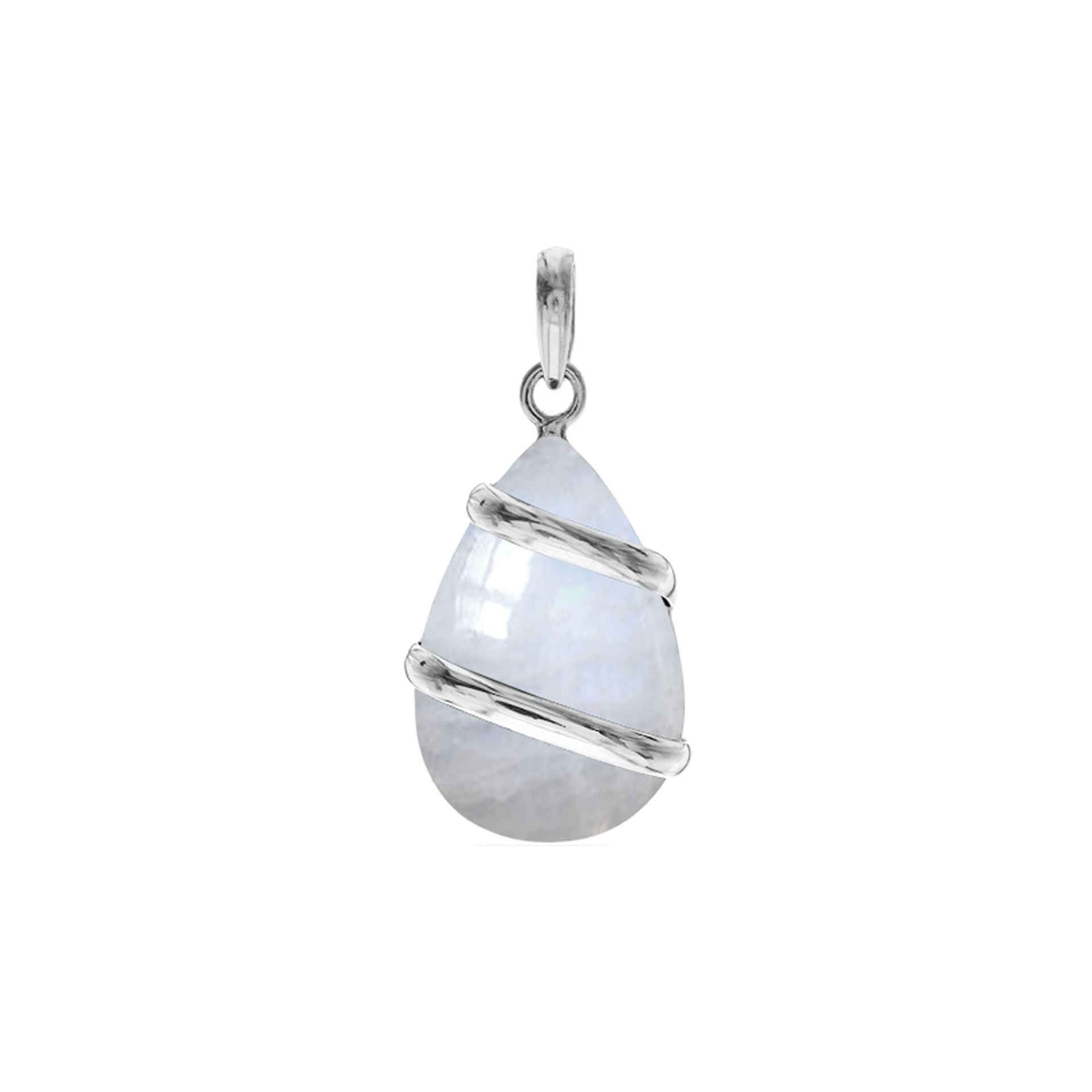 Amy banded rainbow moonstone pendant