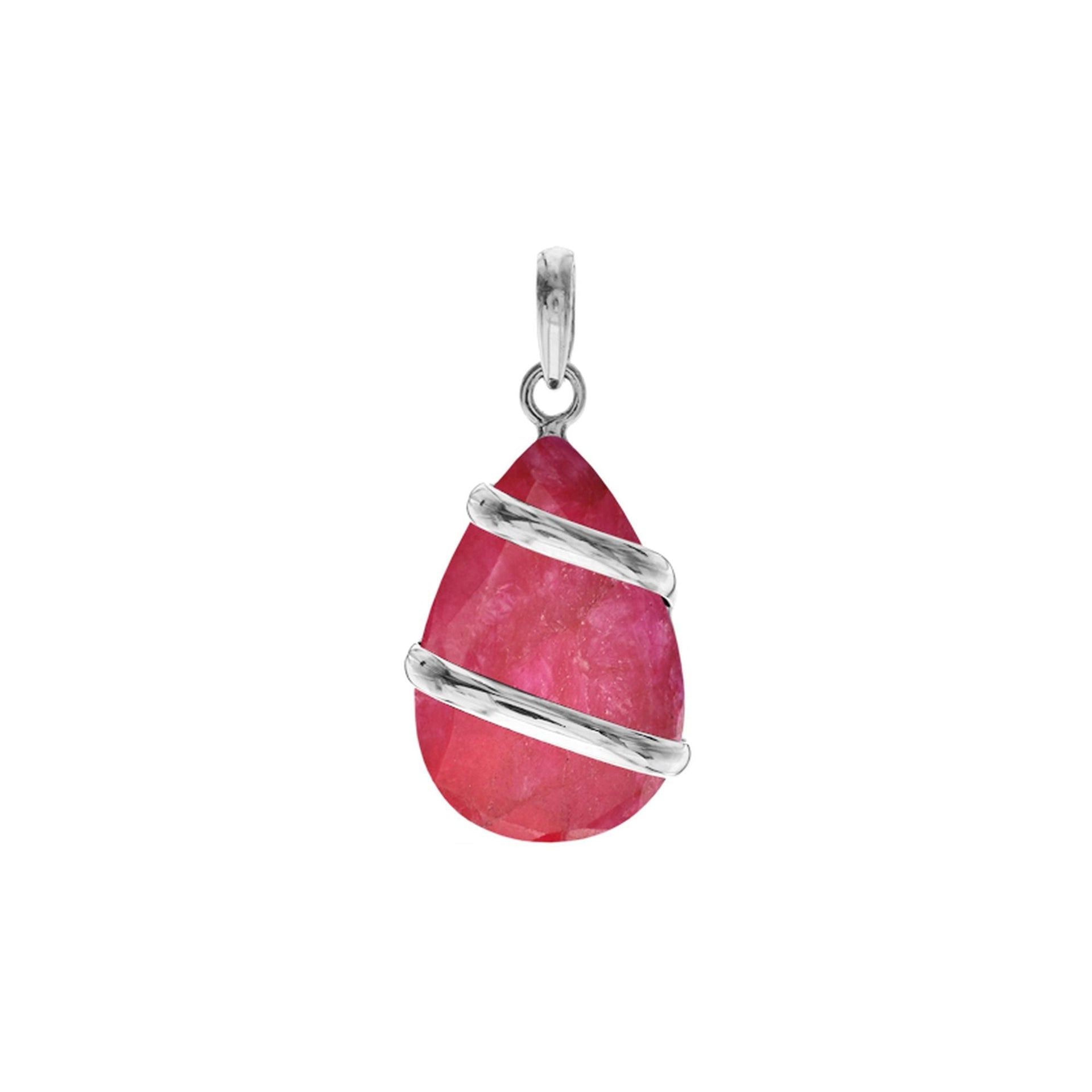 Amy banded ruby quartz pendant