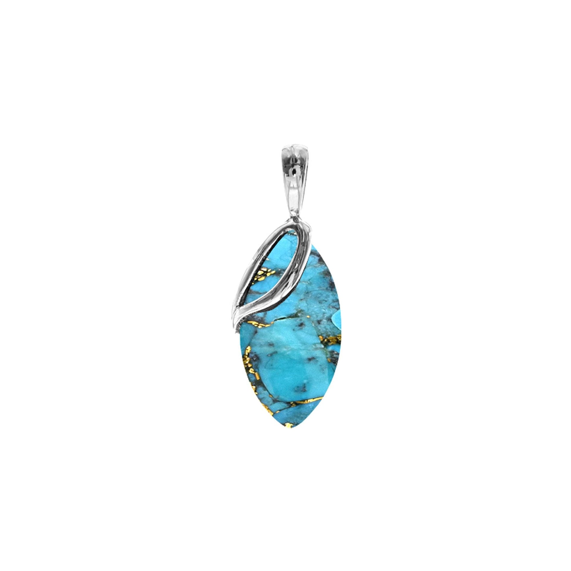 Viola marquis blue mohave turquoise overlay pendant