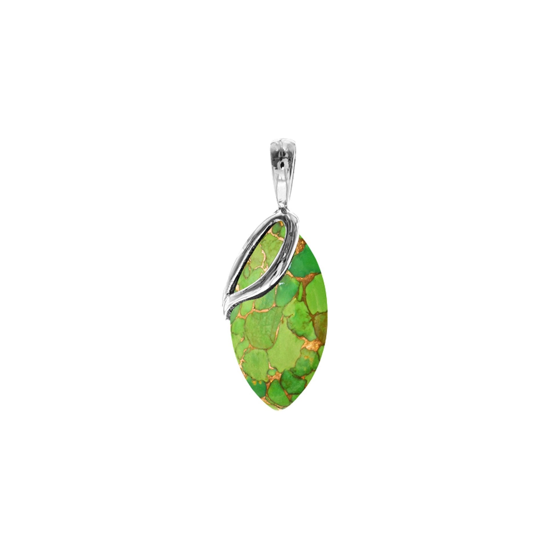 Viola marquis green mohave turquoise overlay pendant