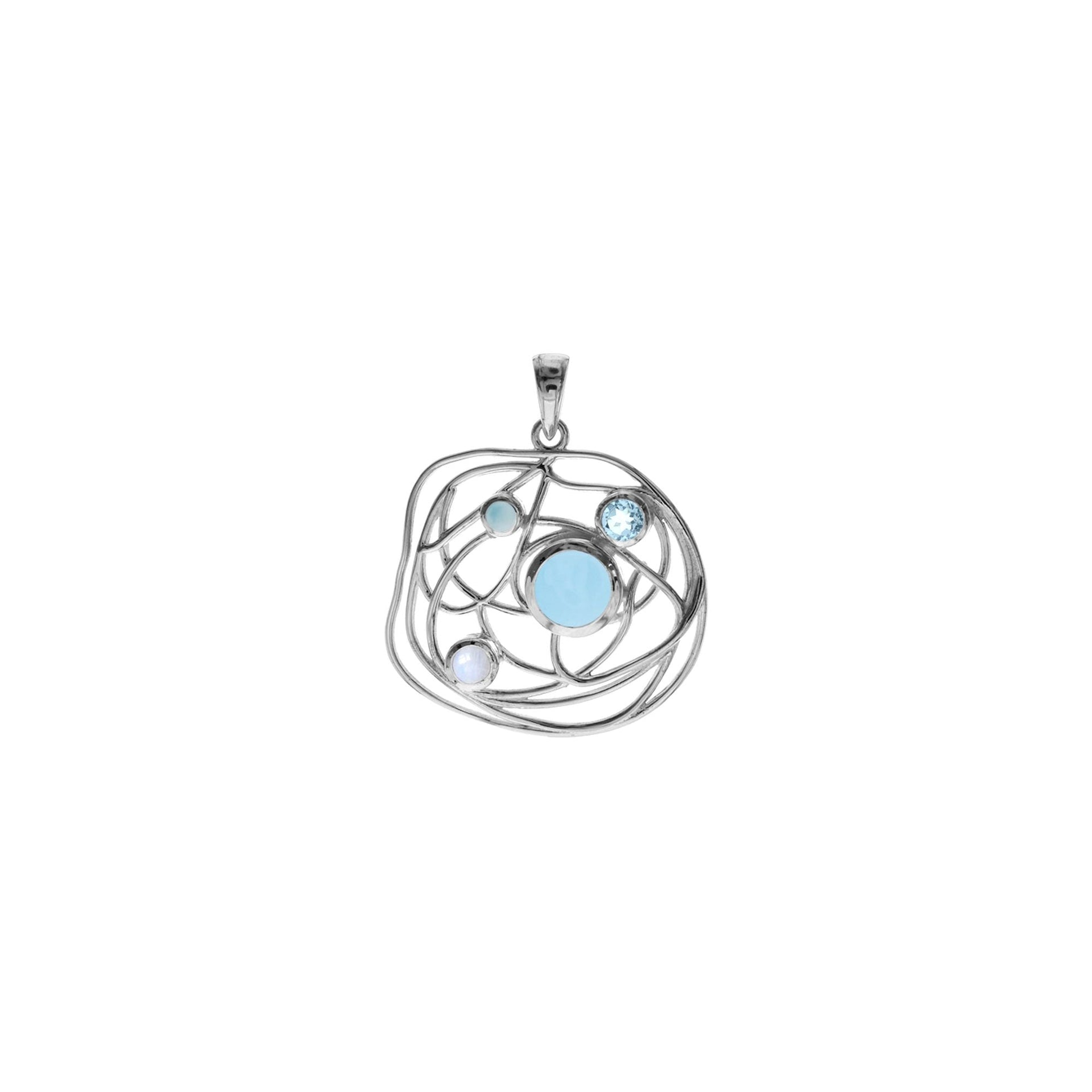 Lexi light blue mix wire pendant