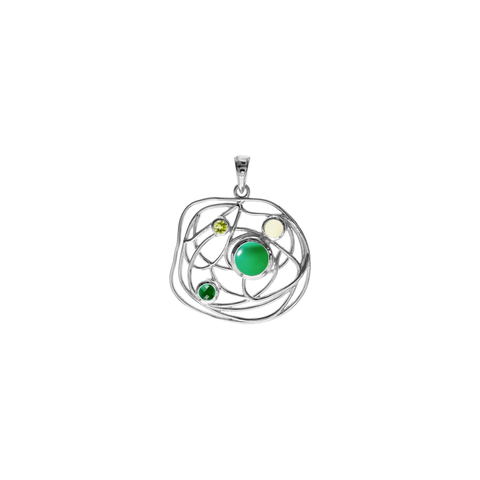 Lexi green mix wire pendant