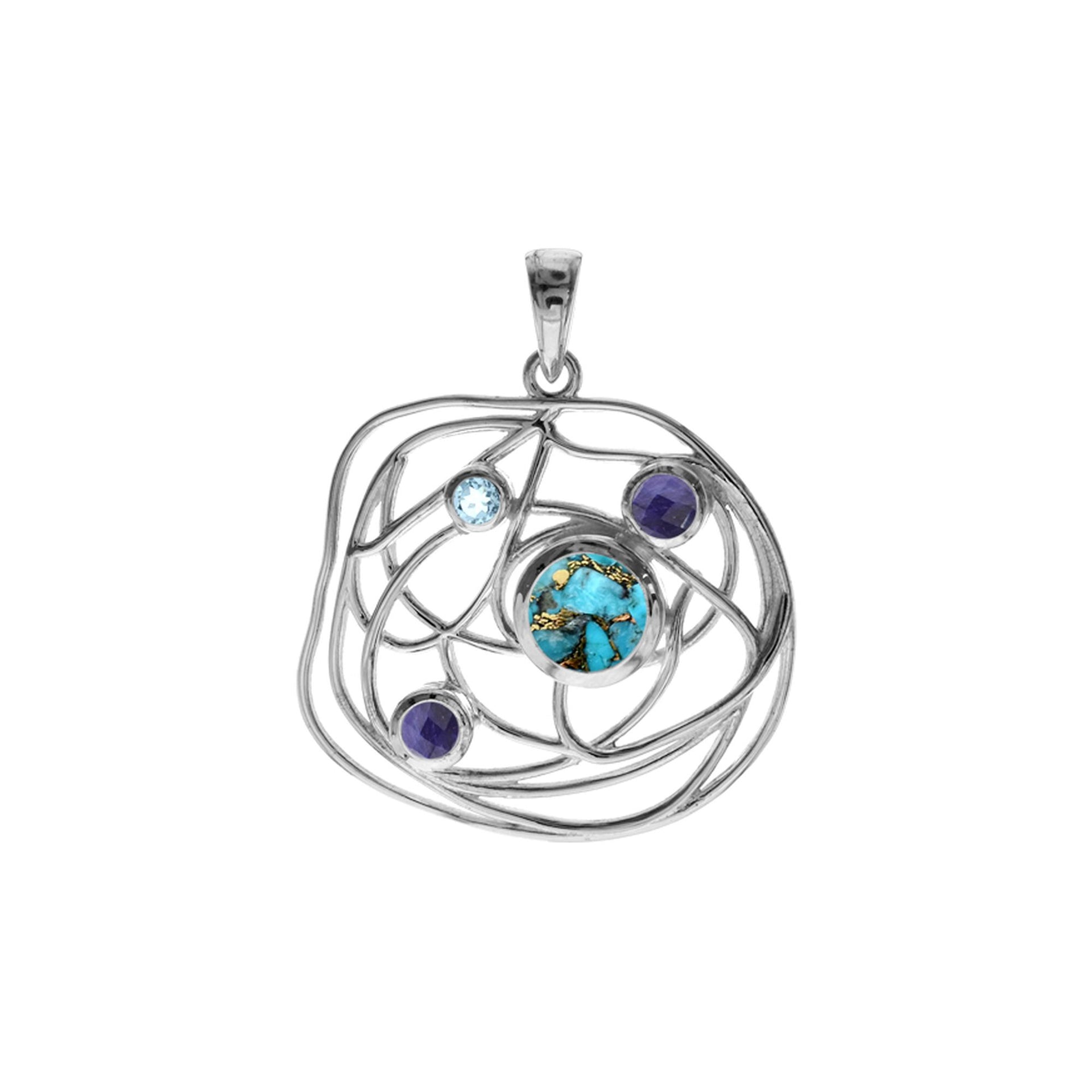 Lexi dark blue mix wire pendant
