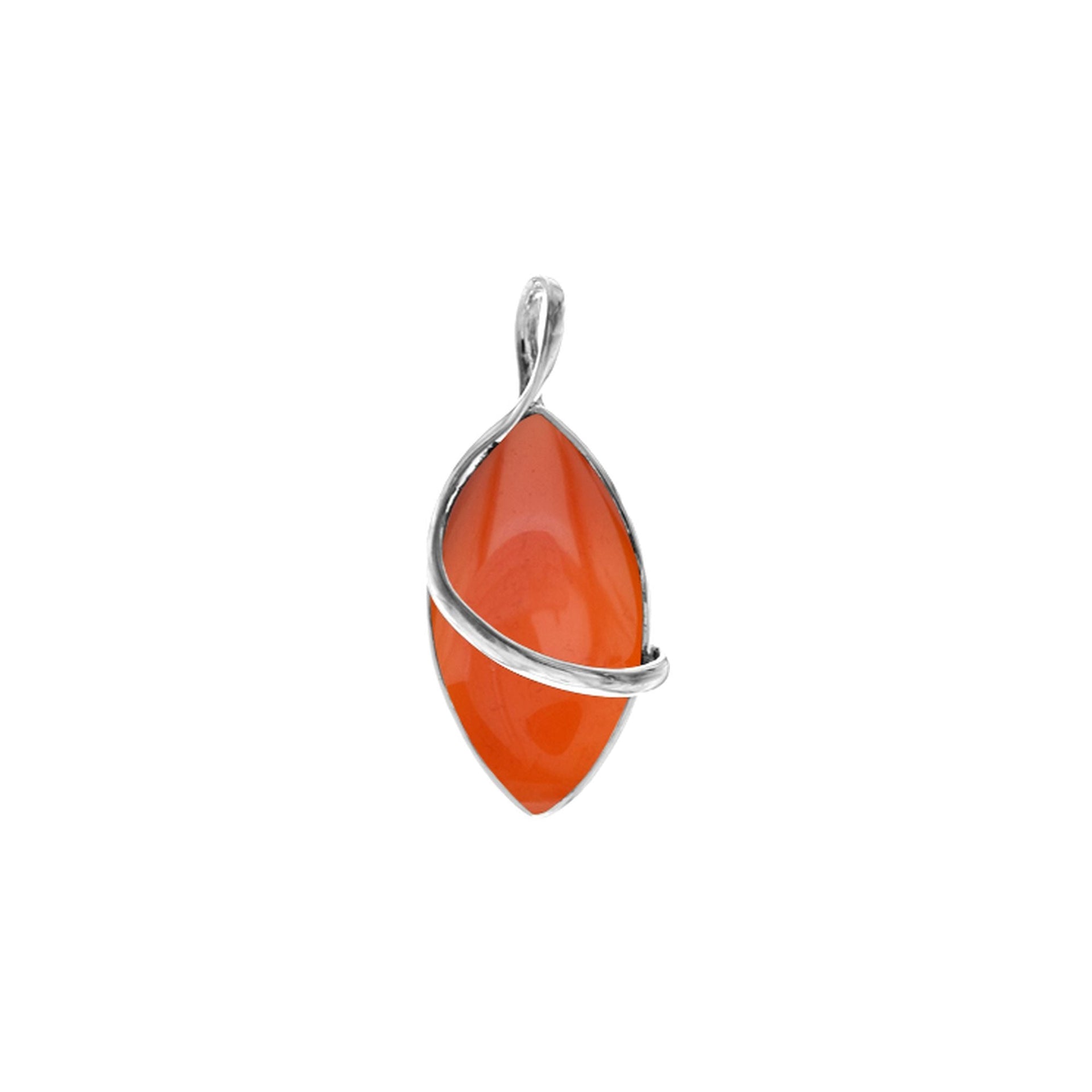 Viola carnelian marquis single wire pendant