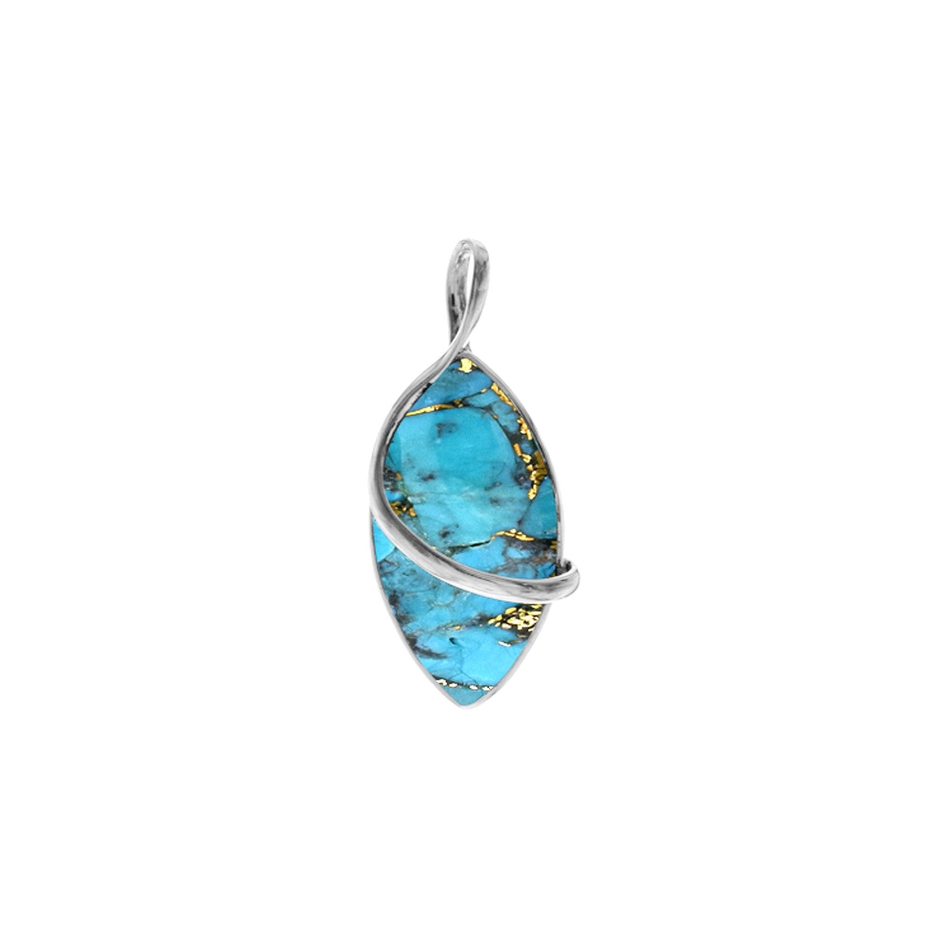 Viola blue mohave turquoise marquis single wire pendant