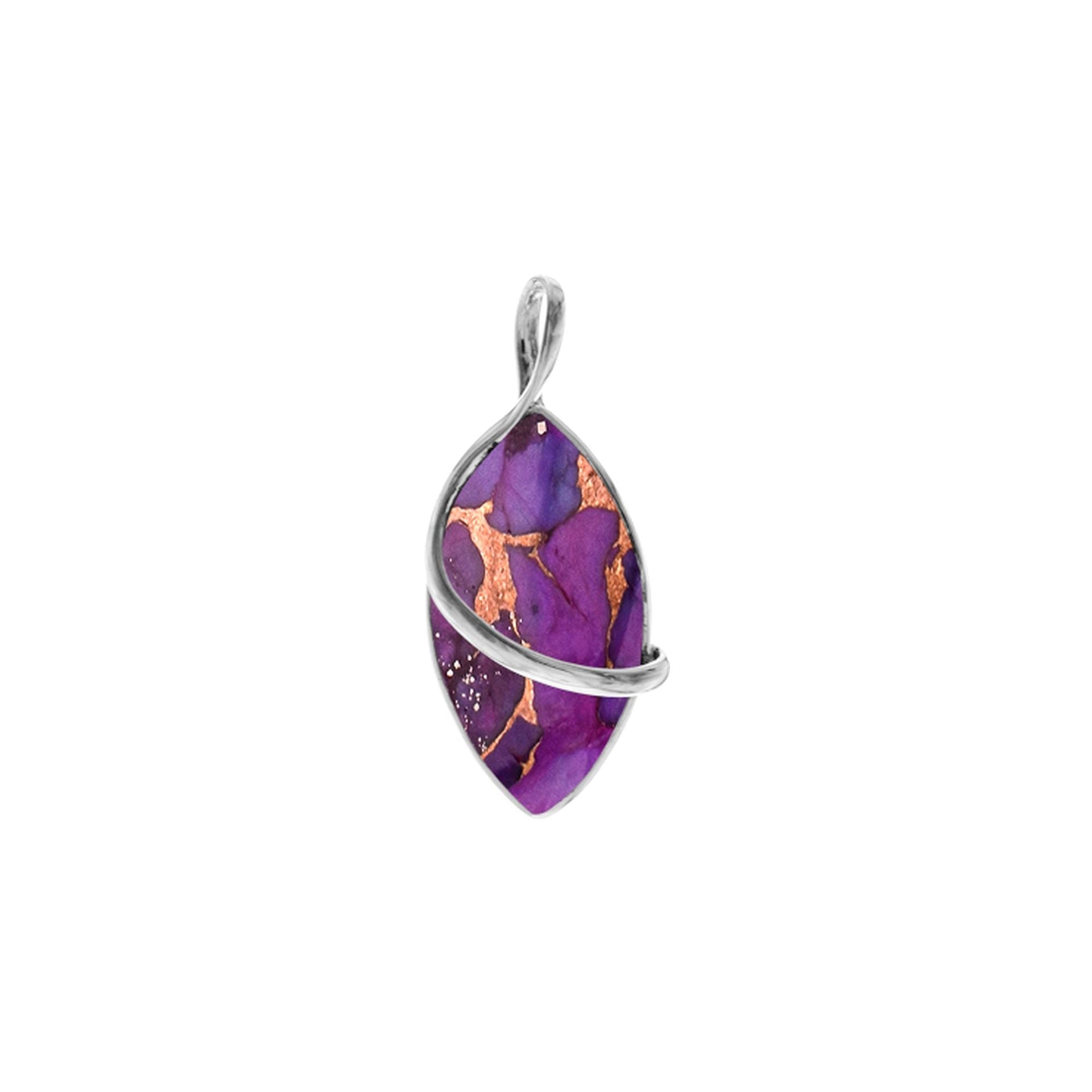 Viola purple mohave turquoise marquis single wire pendant