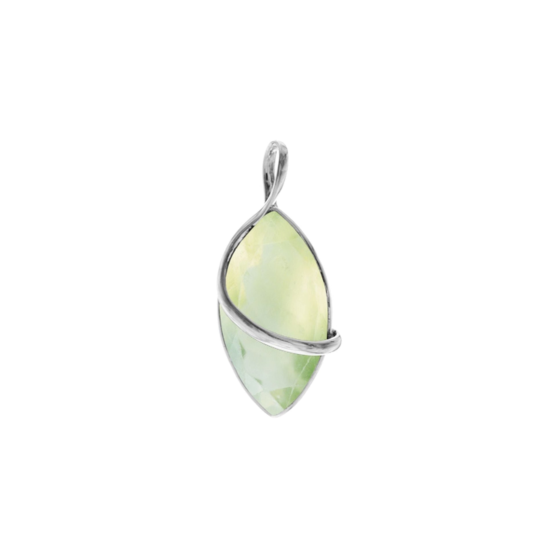 Viola prehnite marquis single wire pendant