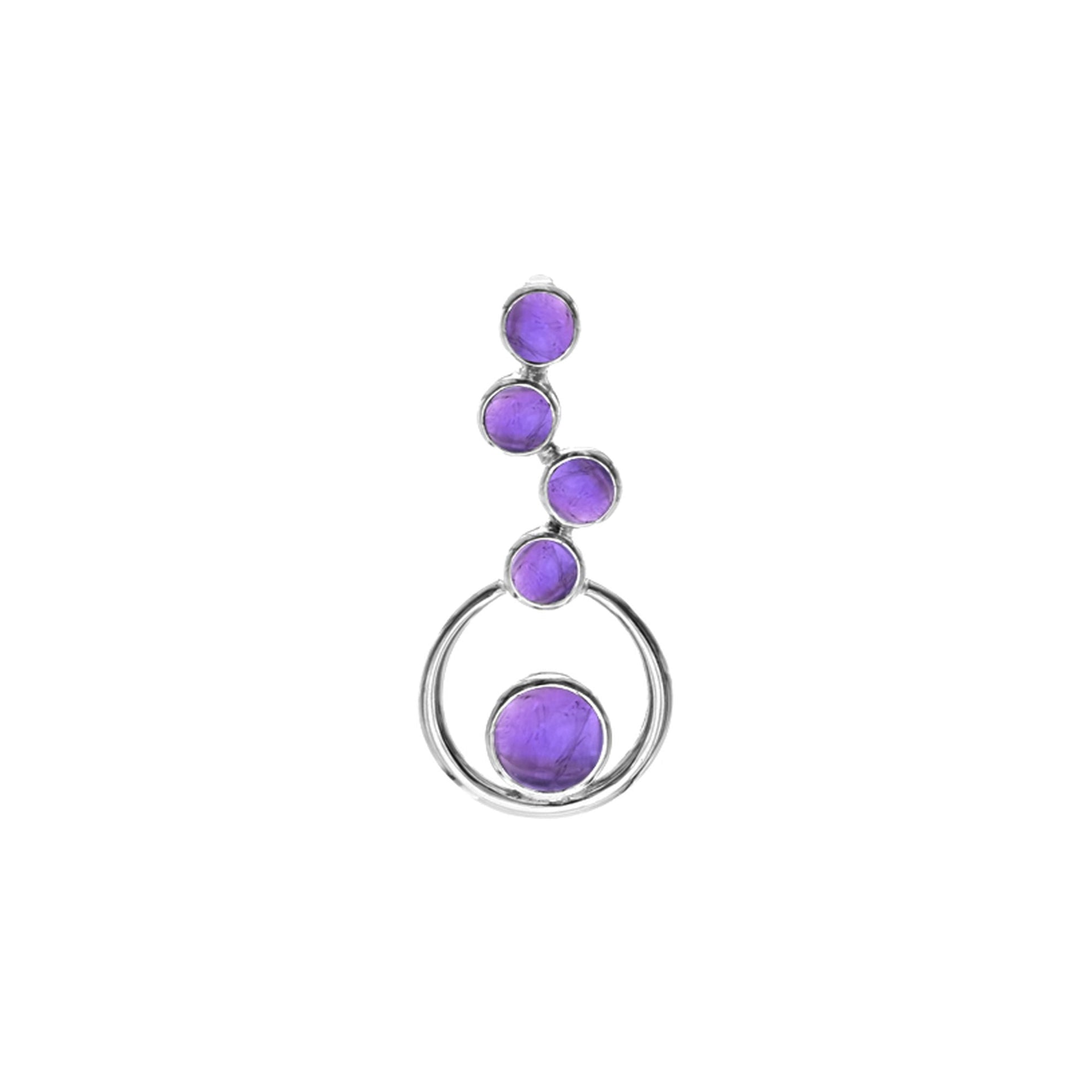 Amy staggered amethyst with hoop pendant