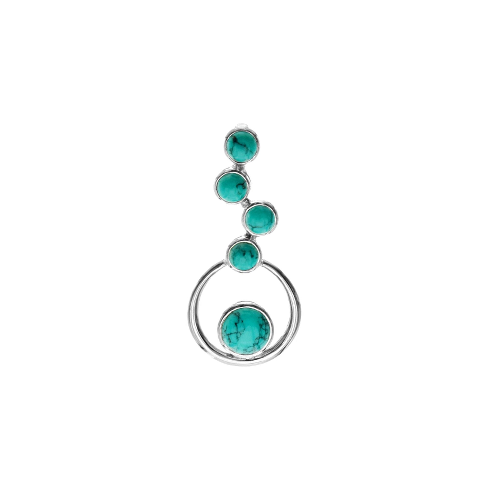 Amy staggered turquoise with hoop pendant