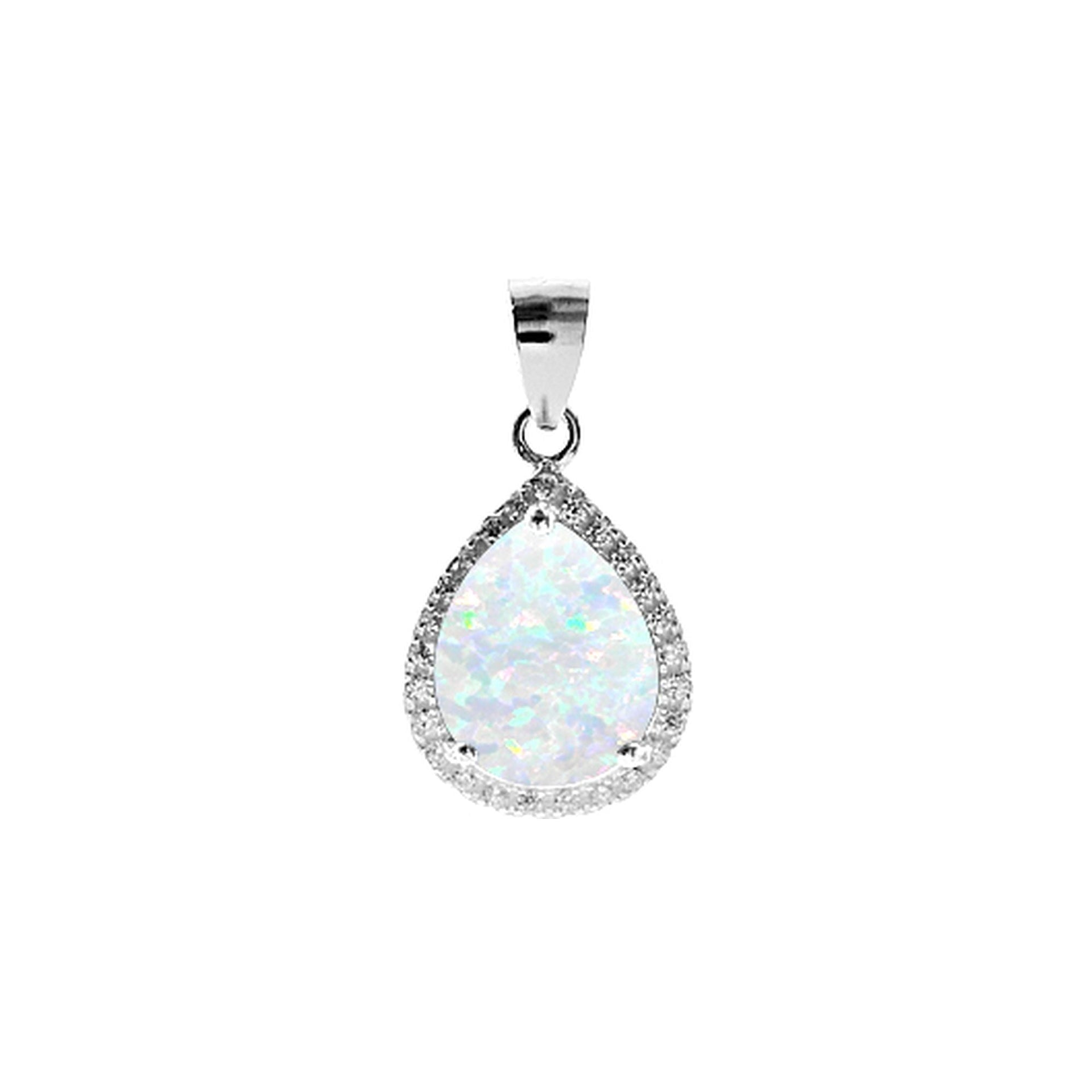 Aisha teardrop white pendant