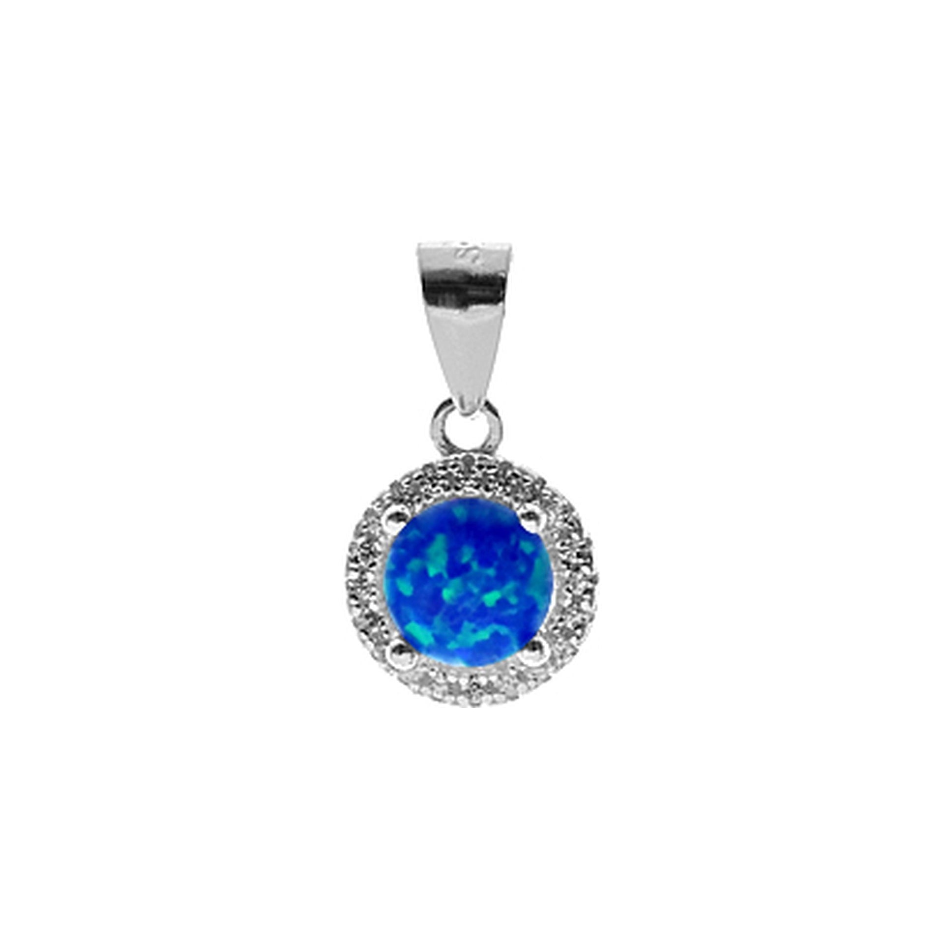 Aisha round blue pendant