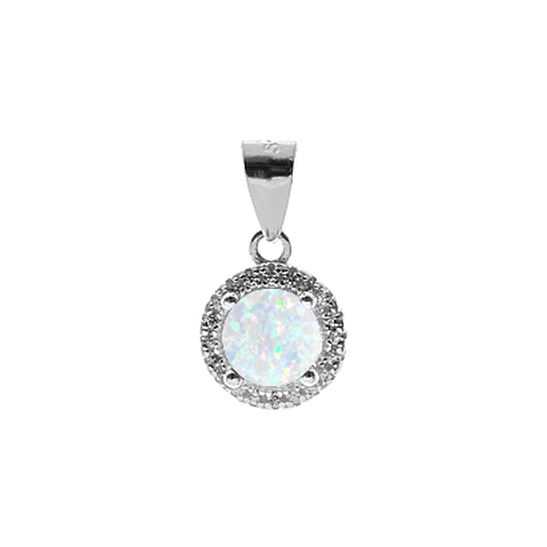 Aisha round white pendant