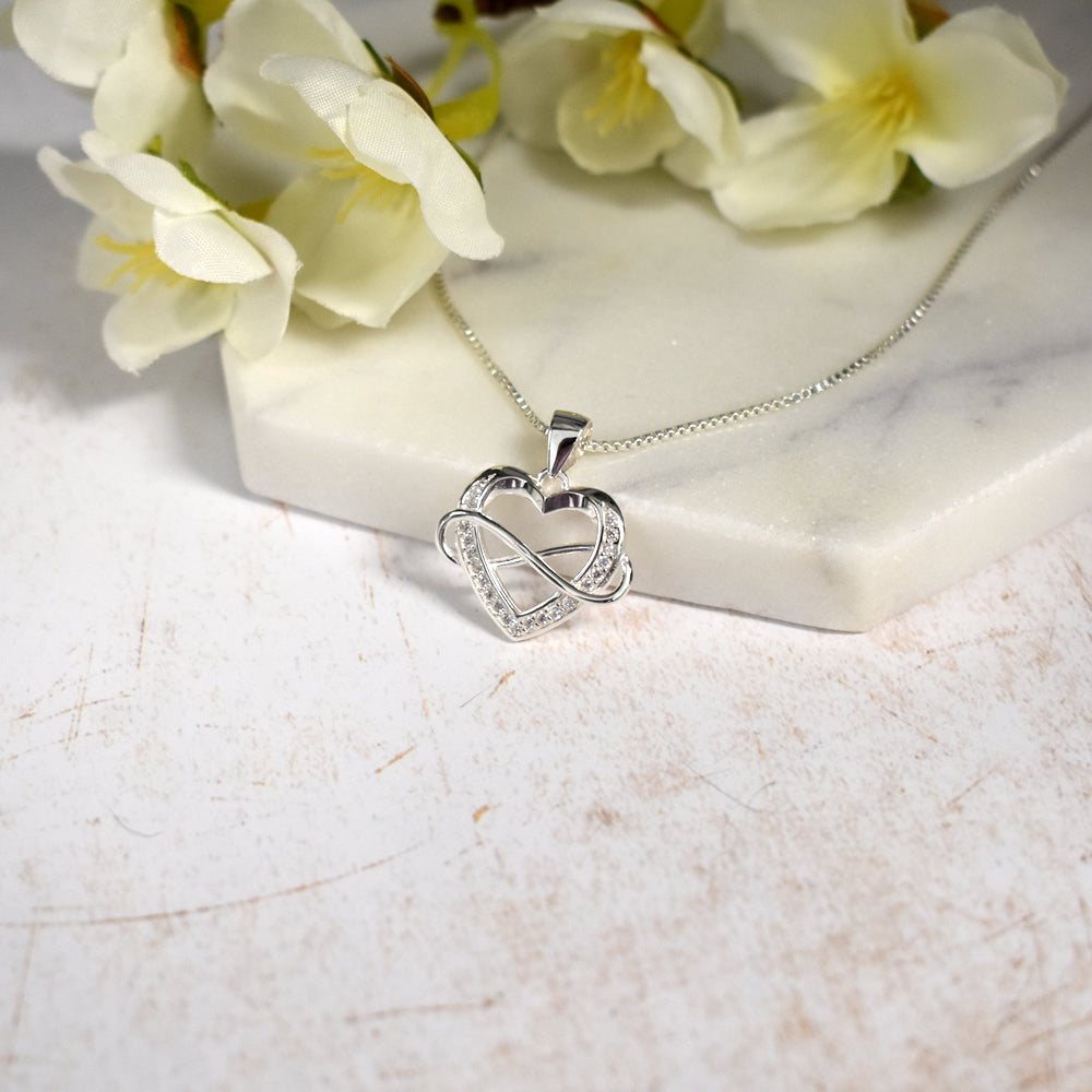 Mariah interlinked infinity heart pendant