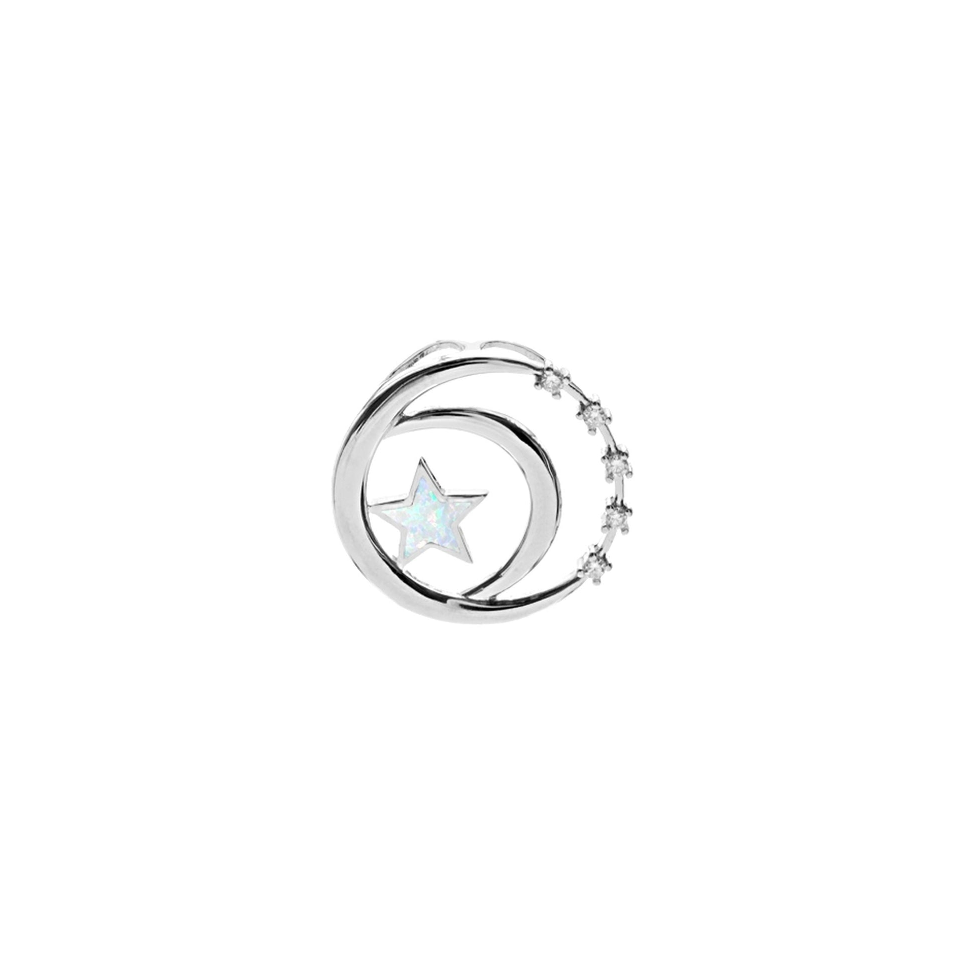 Aisha white star moon pendant