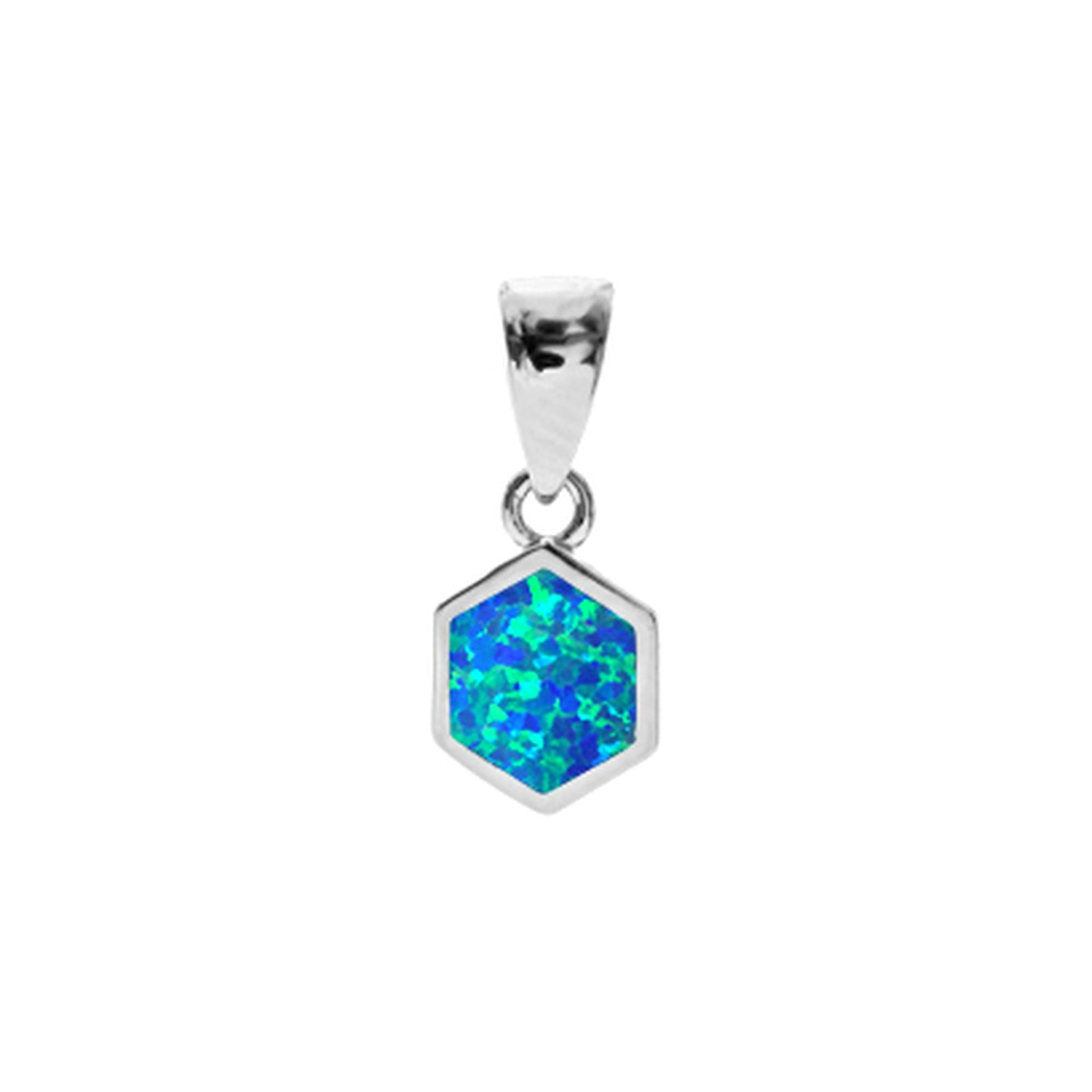 Diana blue simple hexagon pendant