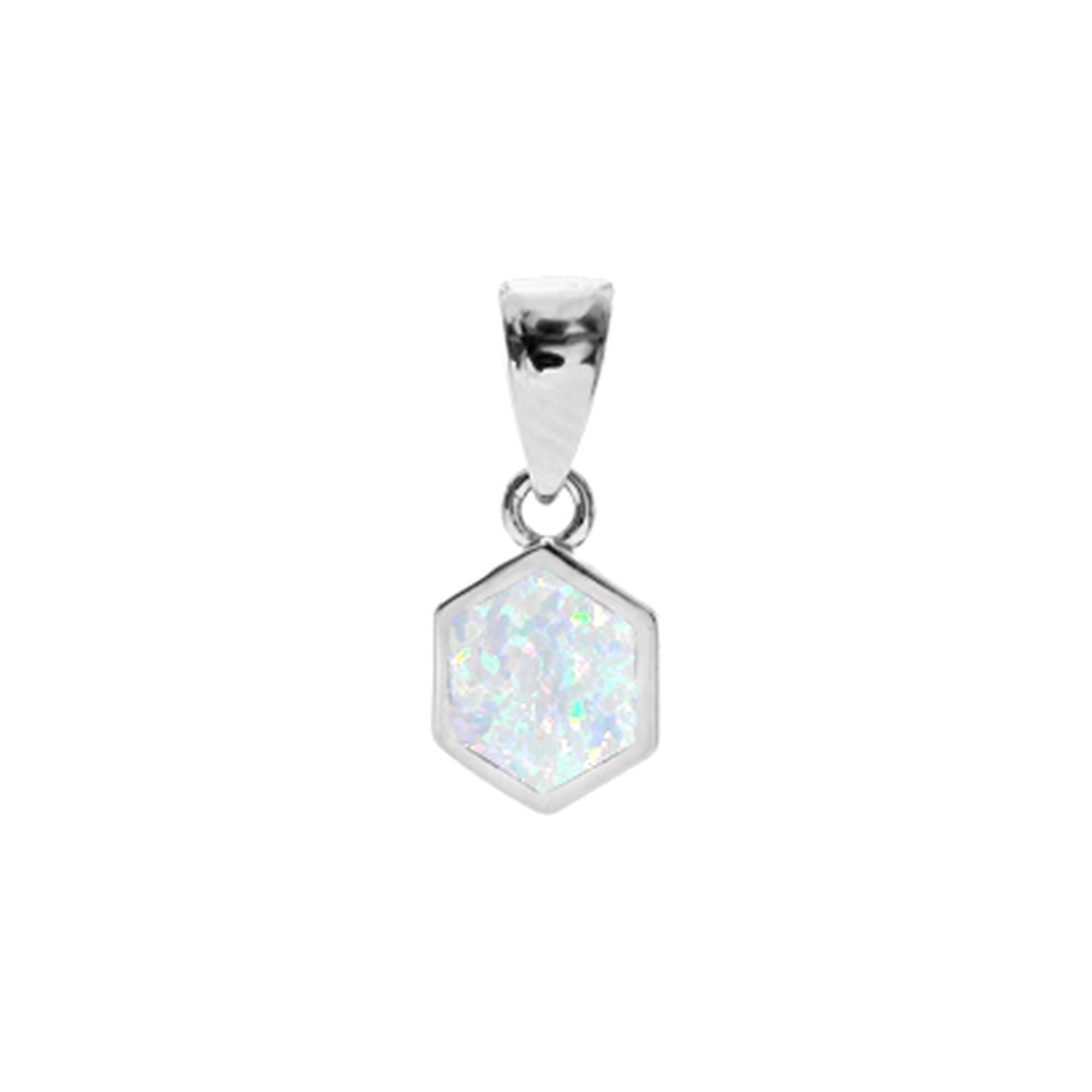 Diana white simple hexagon pendant