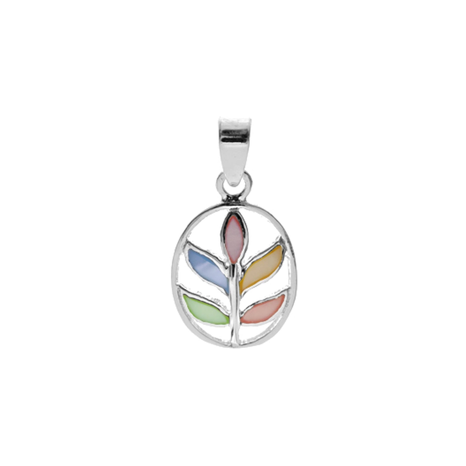 Bronwen five leaves oval pendant