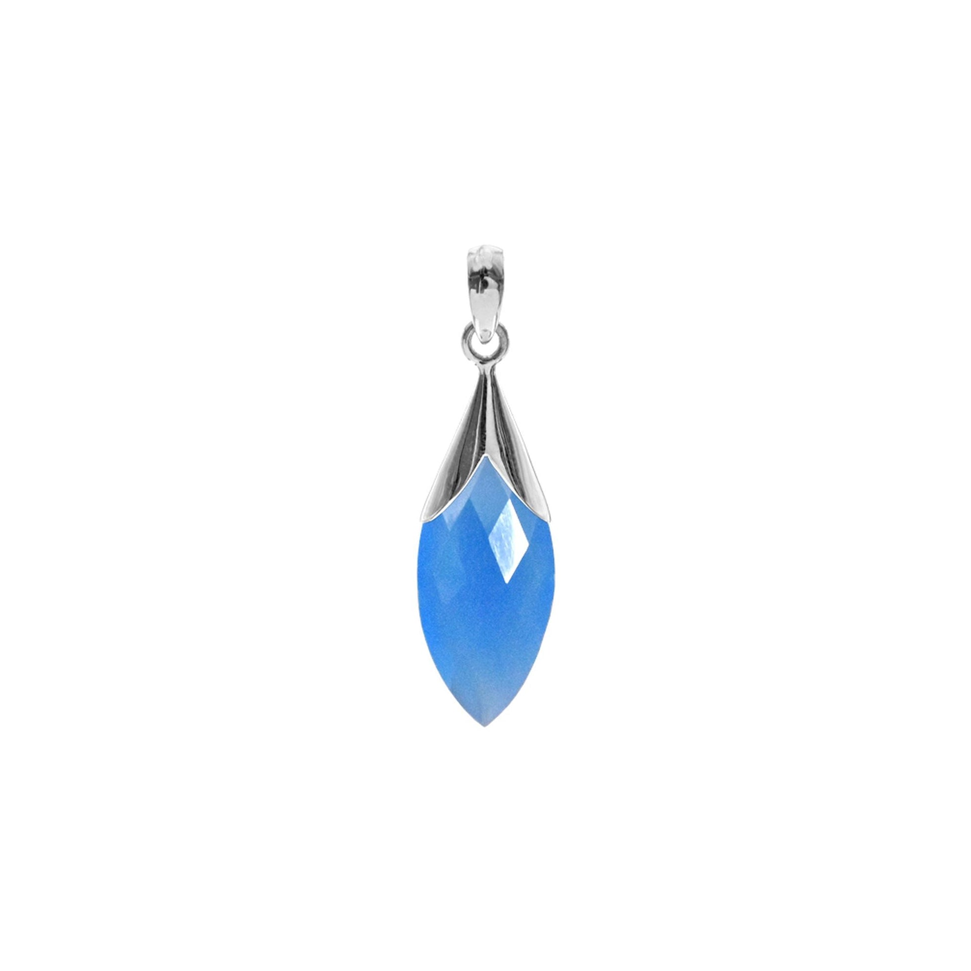 Viola marquis blue chalcedony capped pendant