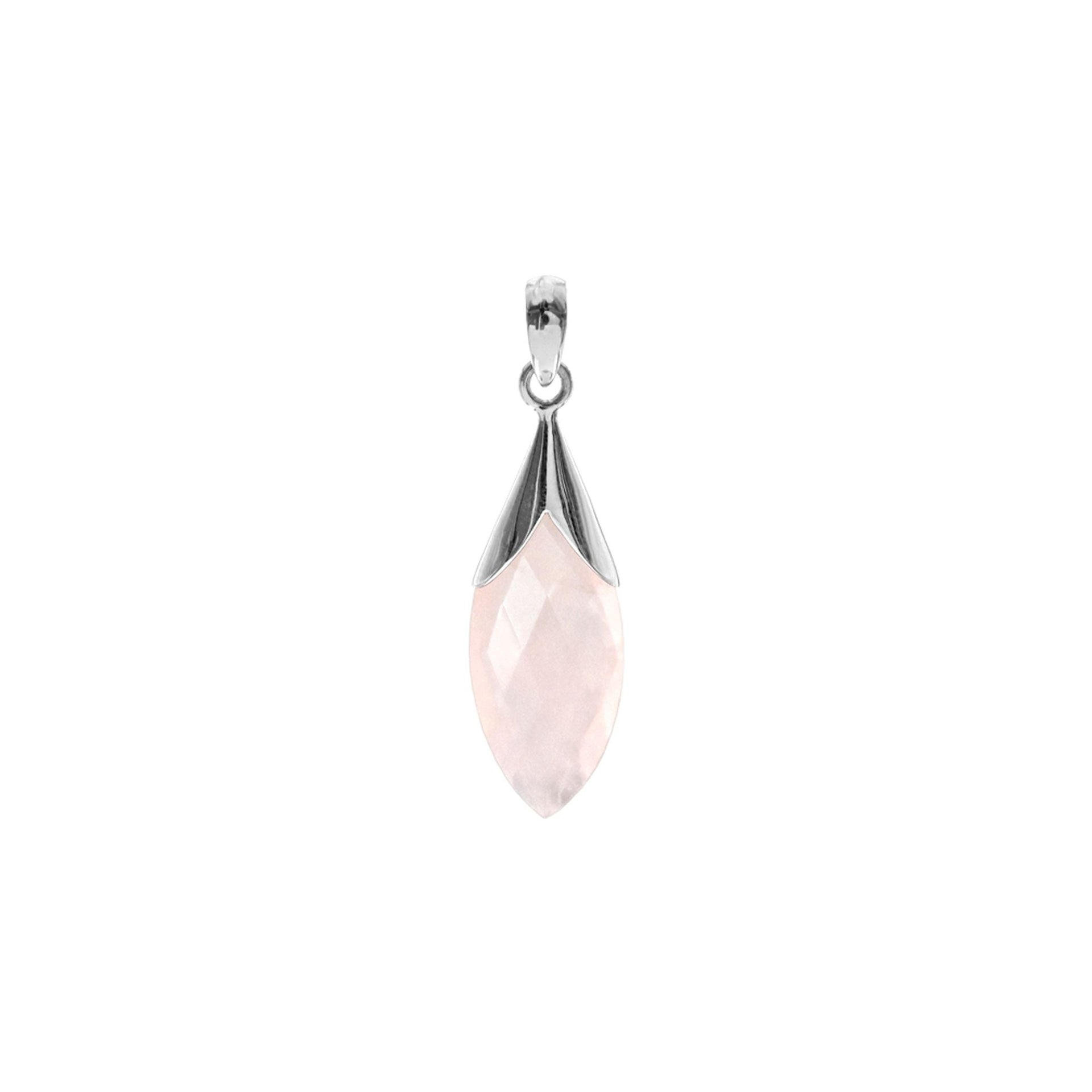 Viola marquis rose quartz capped pendant