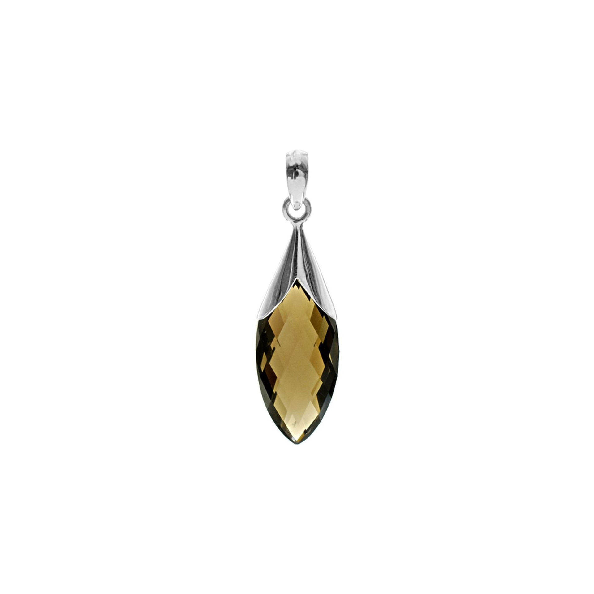 Viola marquis smokey quartz capped pendant