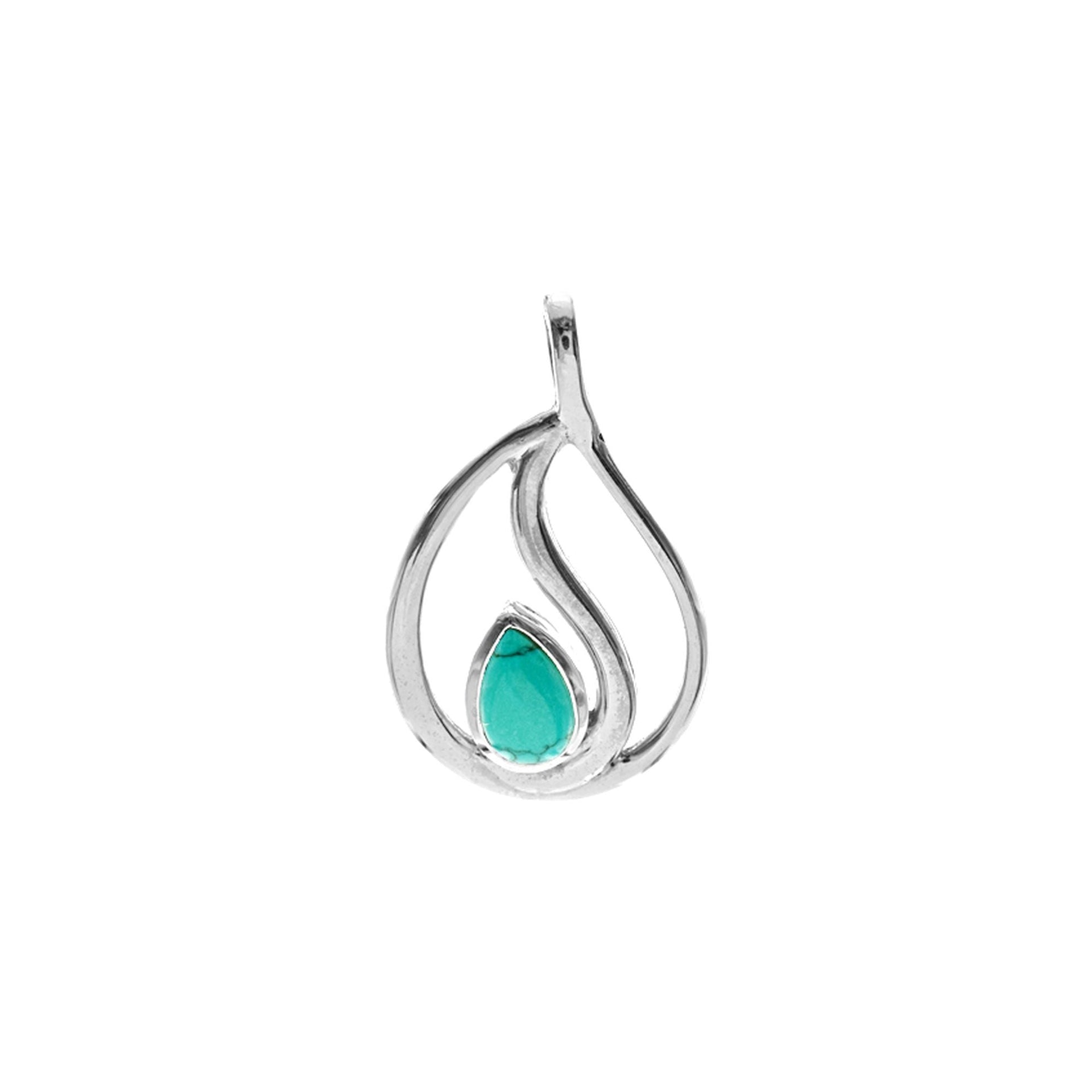 Lola teardrop turquoise wave pendant