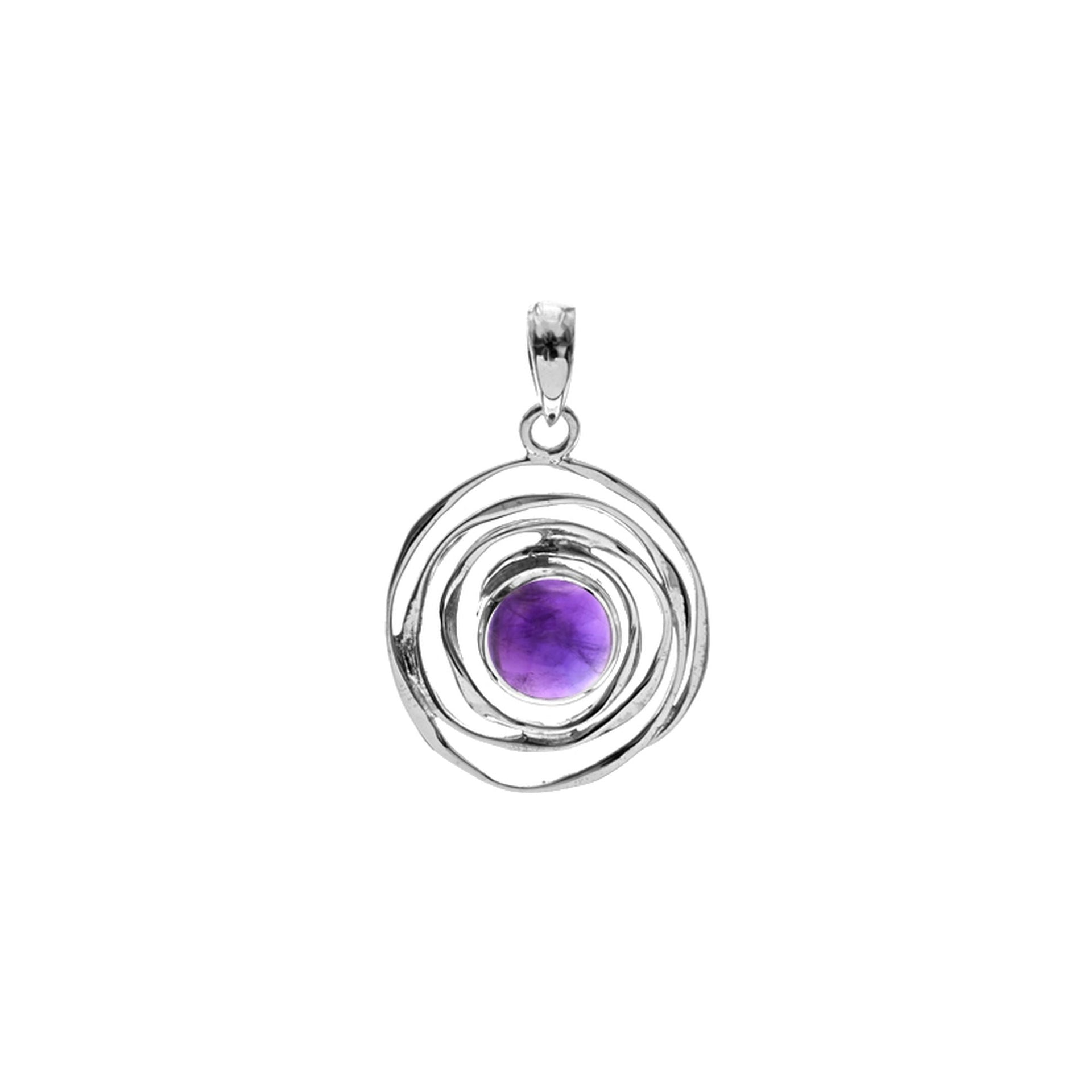 Lexi small spider web amethyst pendant