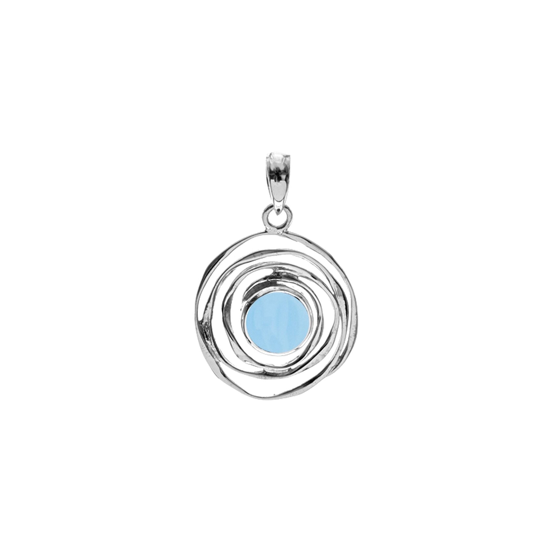 Lexi small spider web blue chalcedony pendant