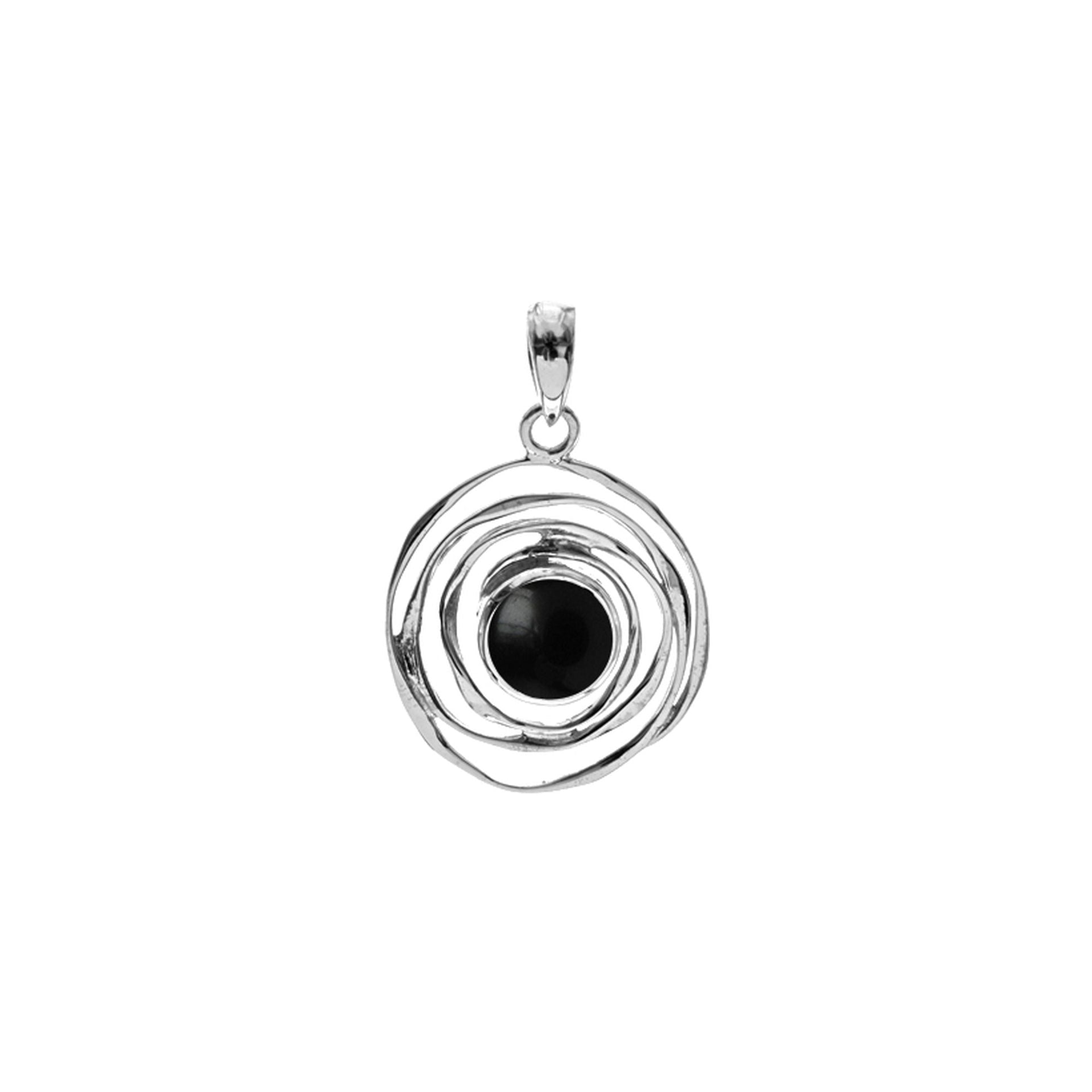Lexi small spider web black onyx pendant
