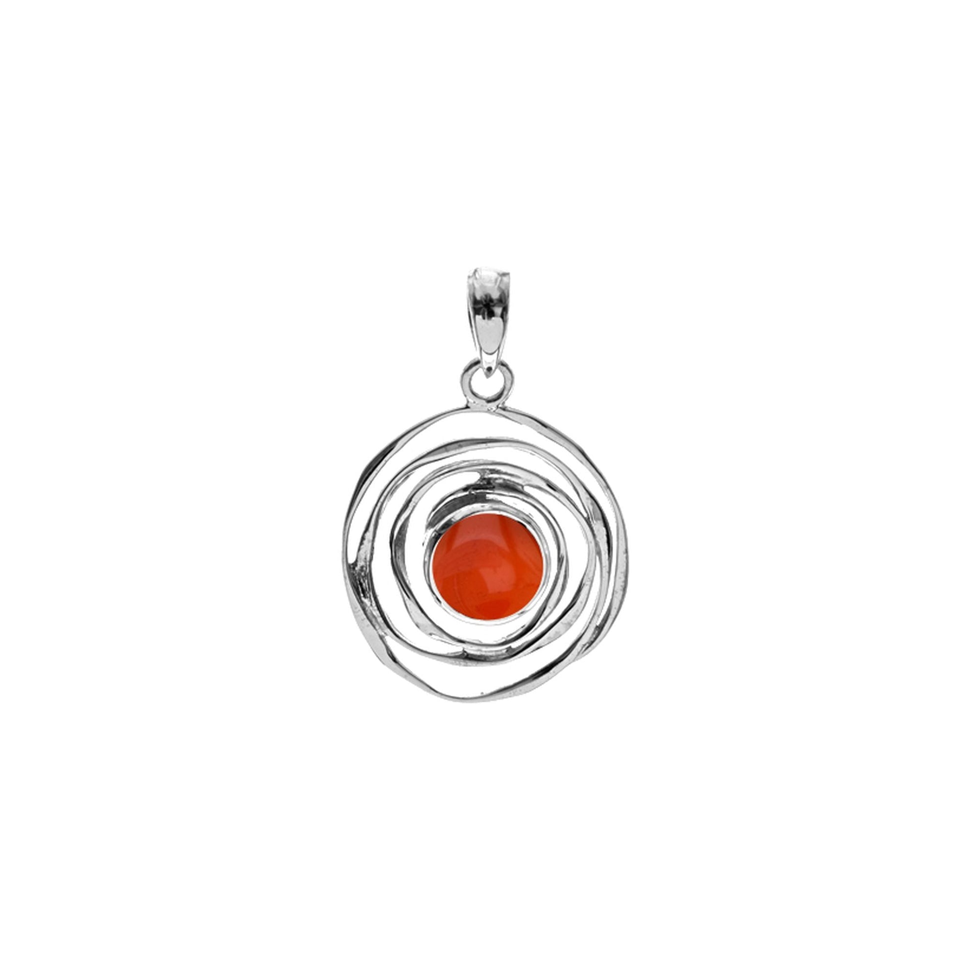 Lexi small spider web carnelian pendant
